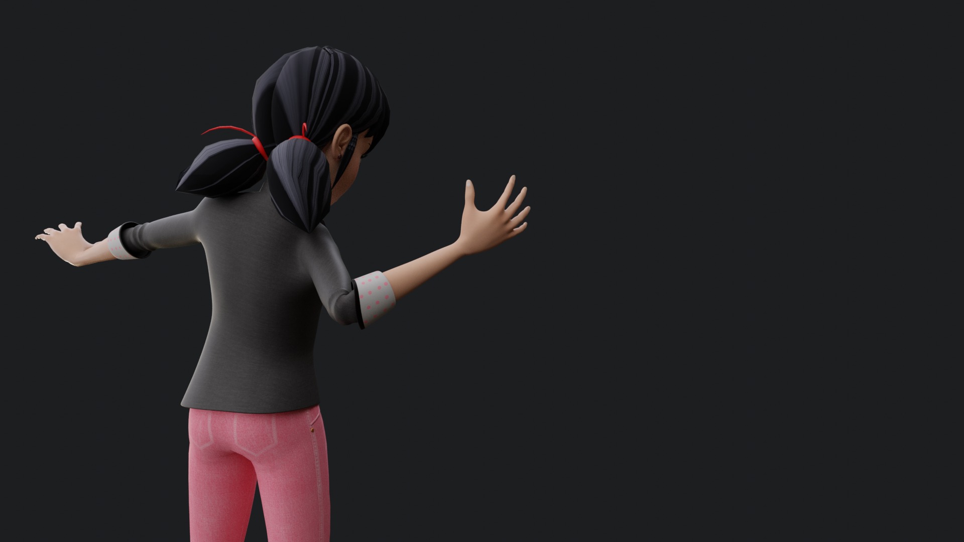 Marinette  3D Model Rigged Textured Low-poly 3D model_9