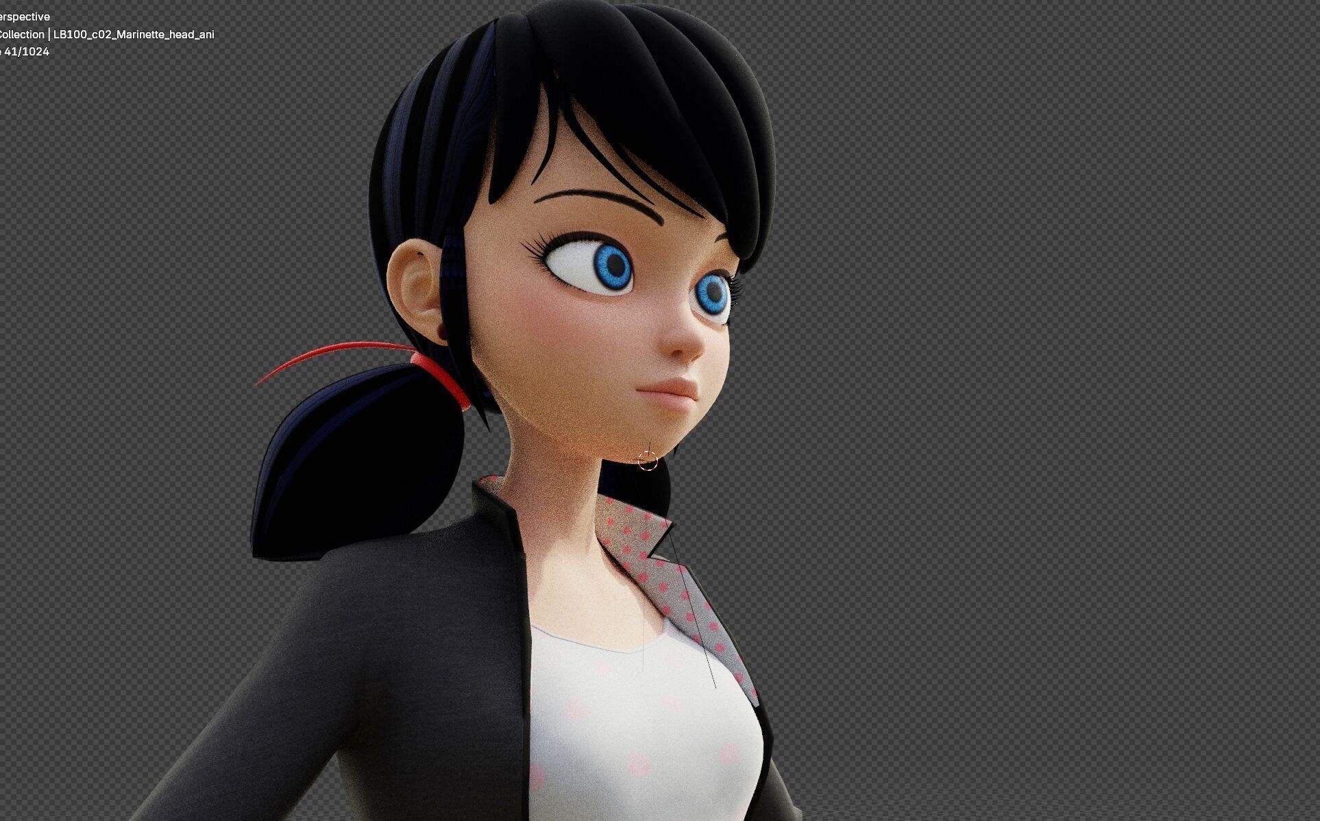 Marinette  3D Model Rigged Textured Low-poly 3D model_1