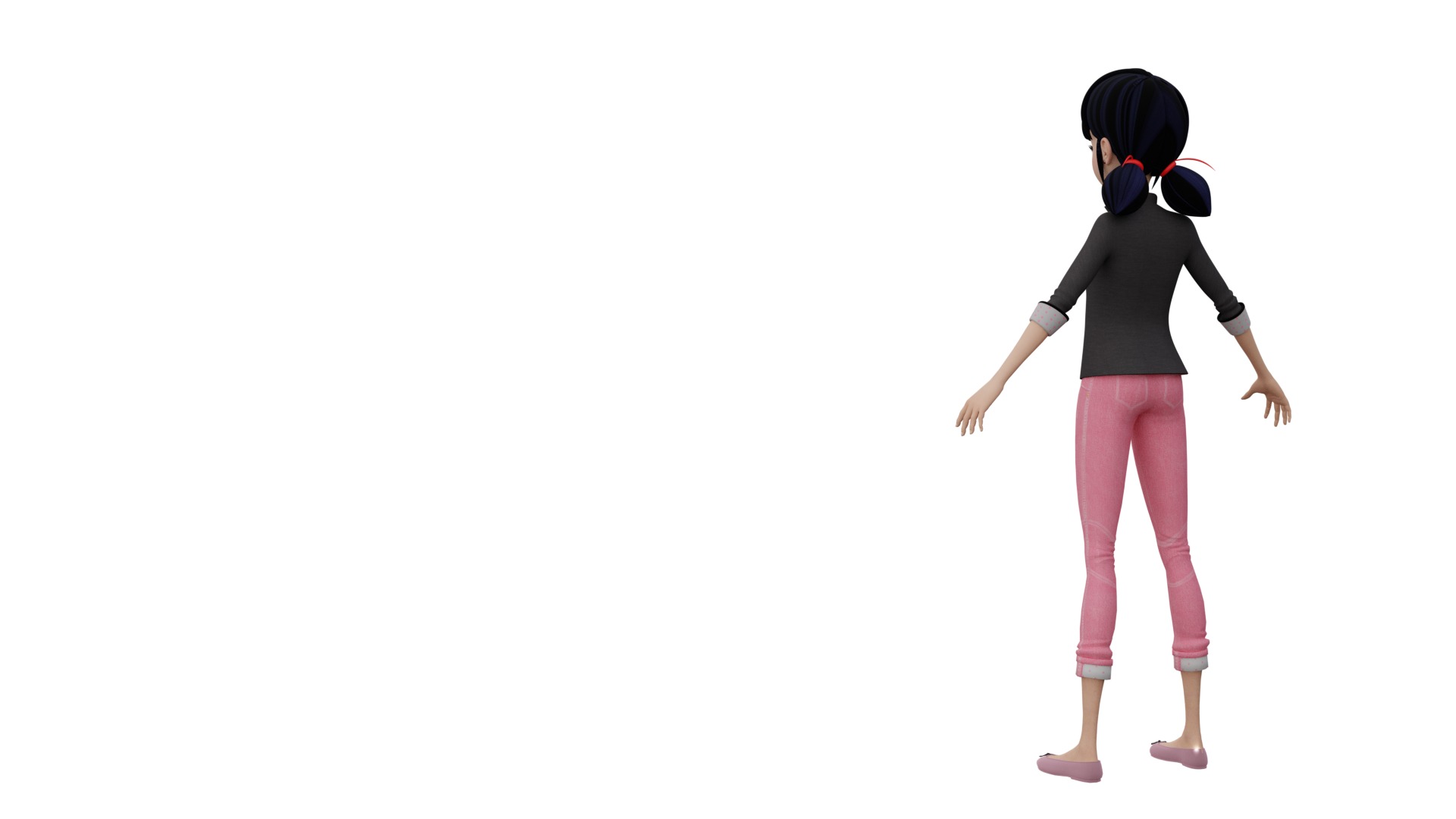 Marinette  3D Model Rigged Textured Low-poly 3D model_10