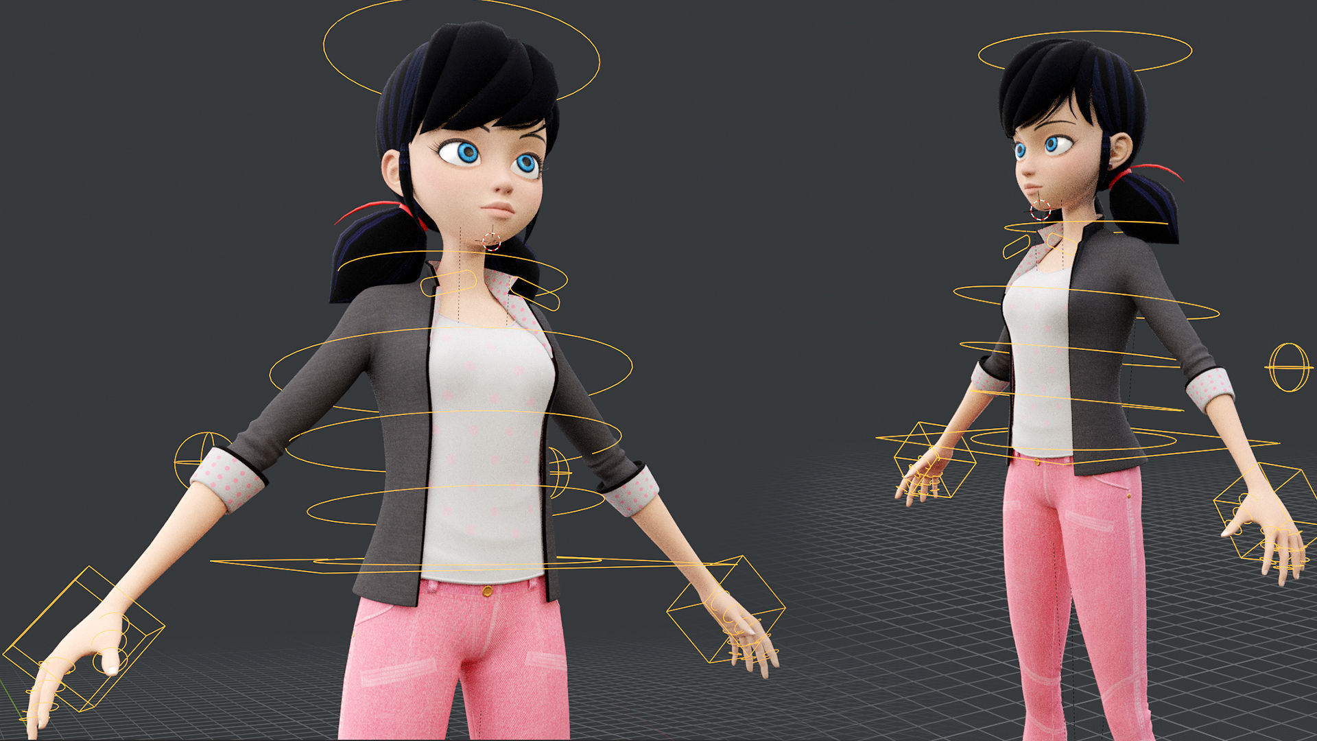 Marinette  3D Model Rigged Textured Low-poly 3D model_5