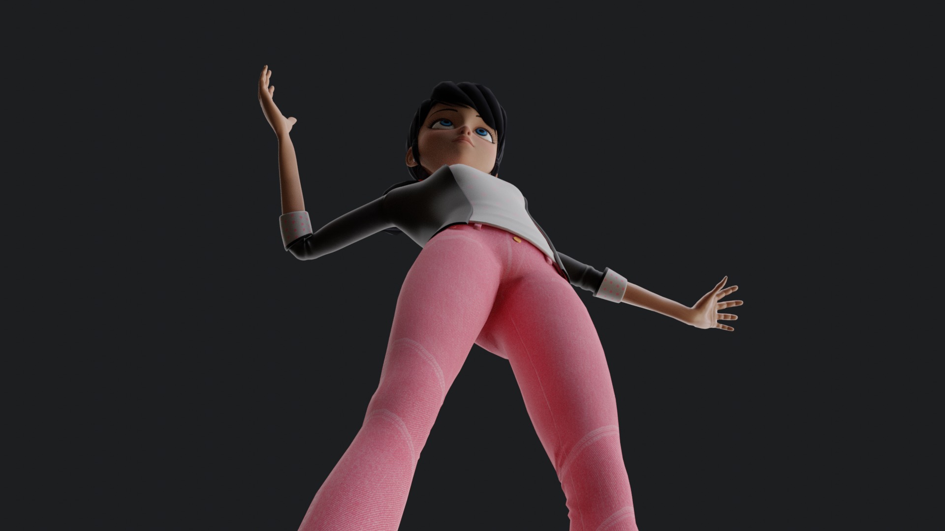 Marinette  3D Model Rigged Textured Low-poly 3D model_8