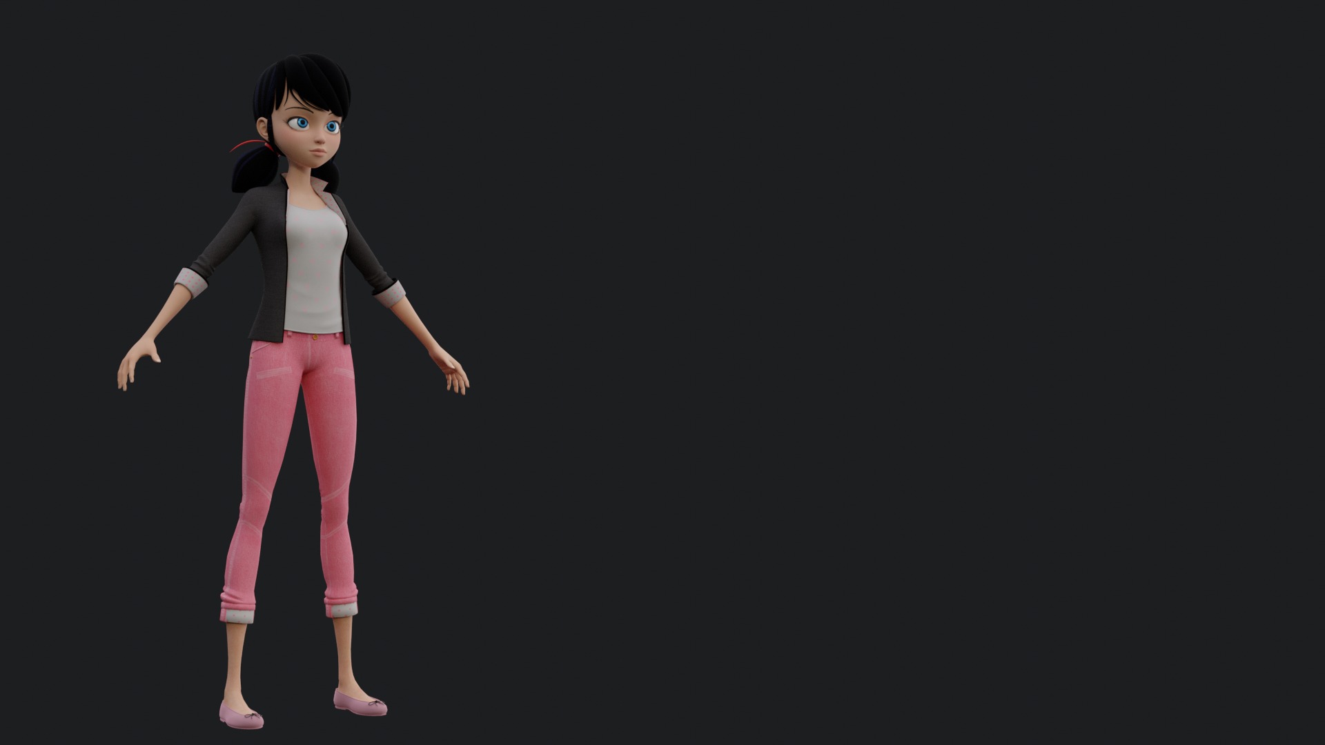Marinette  3D Model Rigged Textured Low-poly 3D model_11
