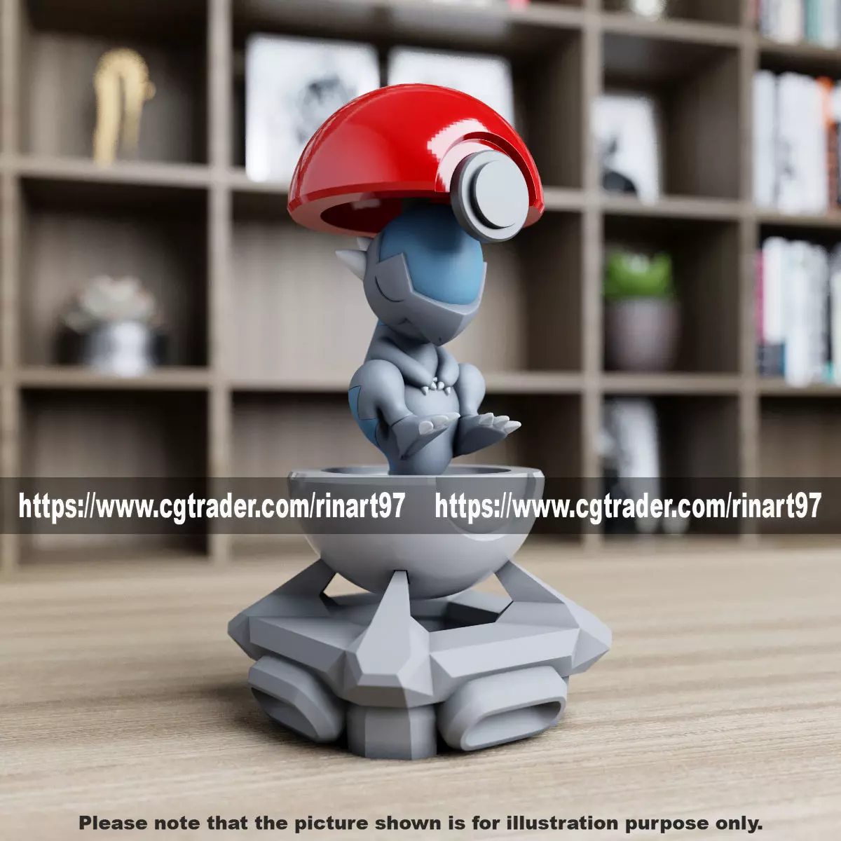 cranidos in the pokeball from Pokemon 3D print model_0
