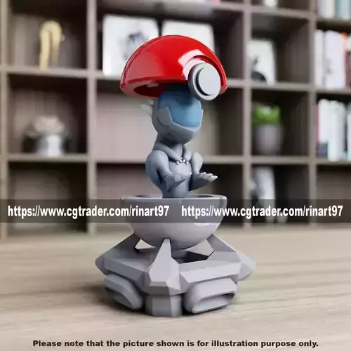 cranidos in the pokeball from Pokemon 3D print model