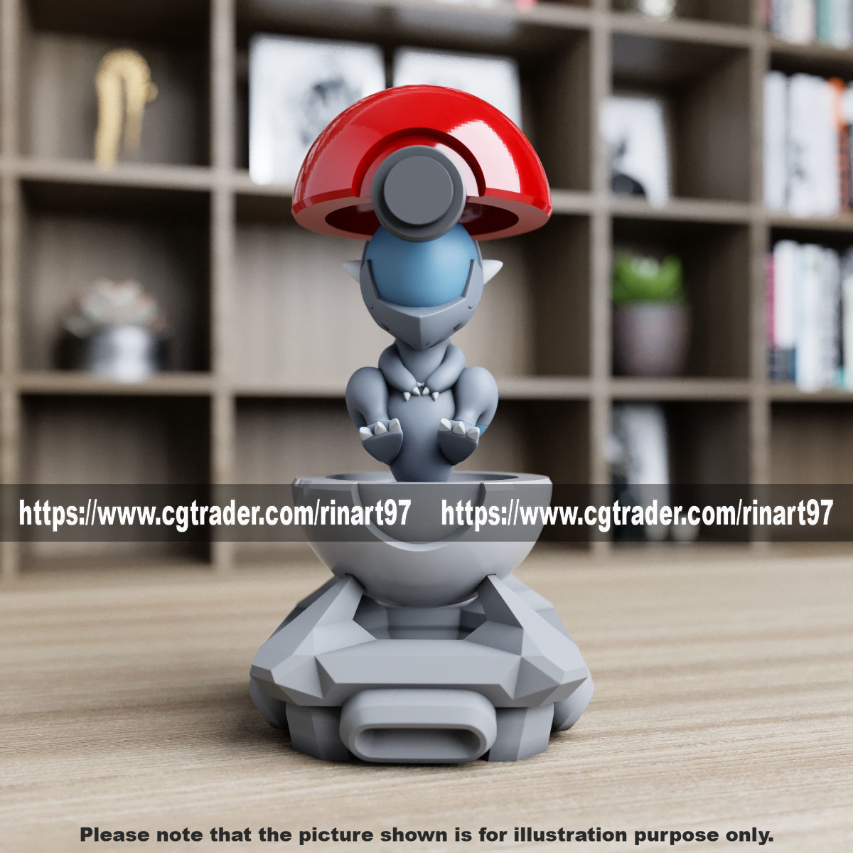 cranidos in the pokeball from Pokemon 3D print model_4