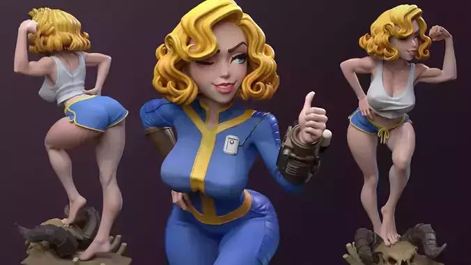 Vault Girl Multi Version STL SFW NSFW 3D print model