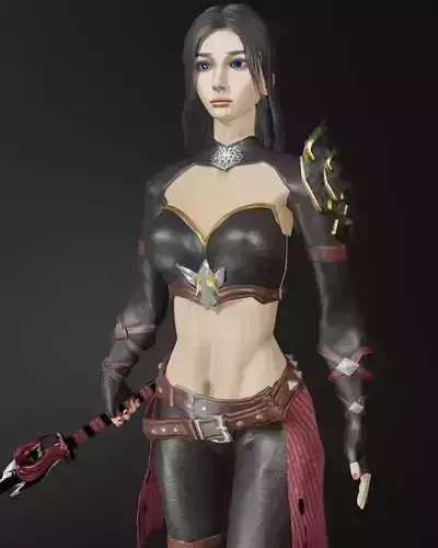 Ninja Assassin Female Character - Fantasy 3D Model
