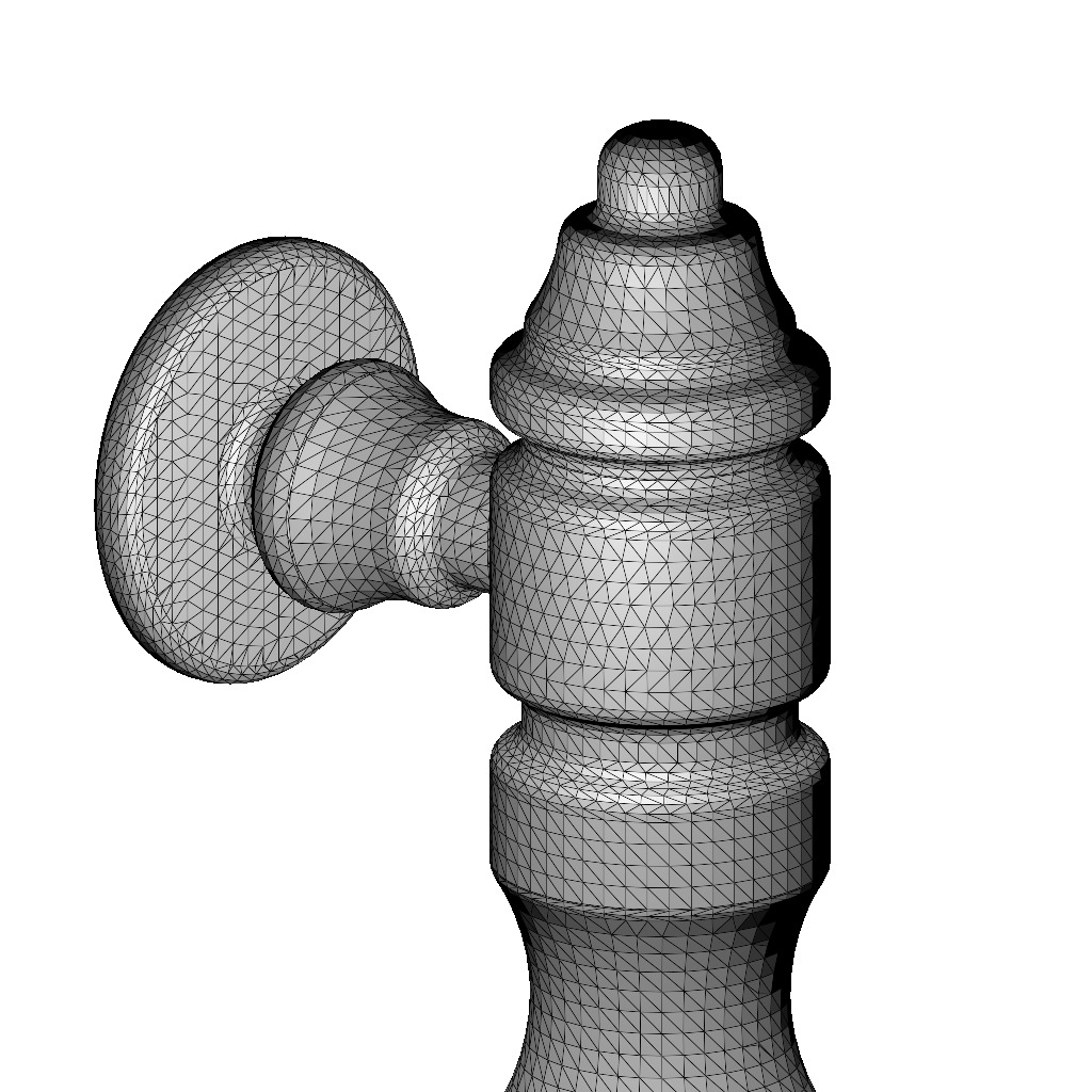 Brass Main Door Handle 3D print model_4