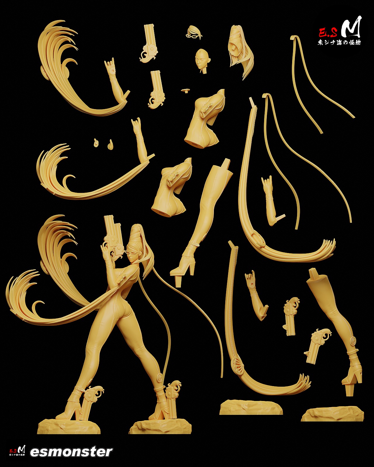 Bayonetta CHARACTER BY ESM 3D print model_36