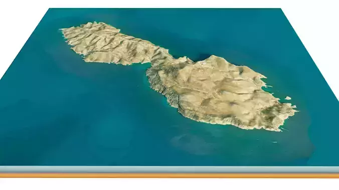 folegandros island 3d model terrain Low-poly 3D model