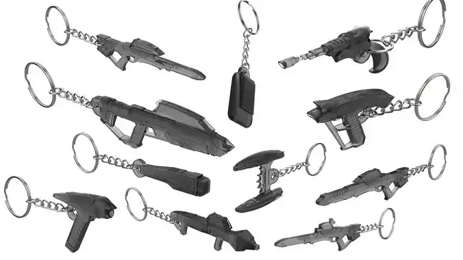 StarTrek Keychains Set part 2 - 11 Printable STL - Personal Use 3D print model