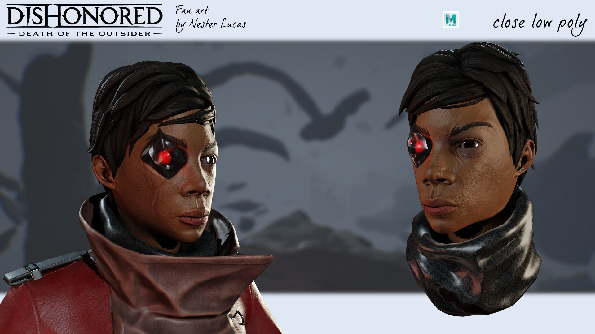 Billie Lurk Dishonored II death of the outsider Low-poly 3D model_5