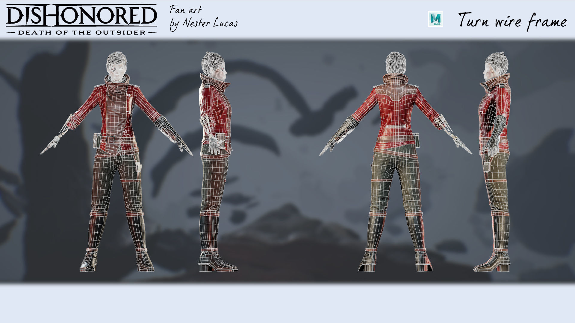 Billie Lurk Dishonored II death of the outsider Low-poly 3D model_4