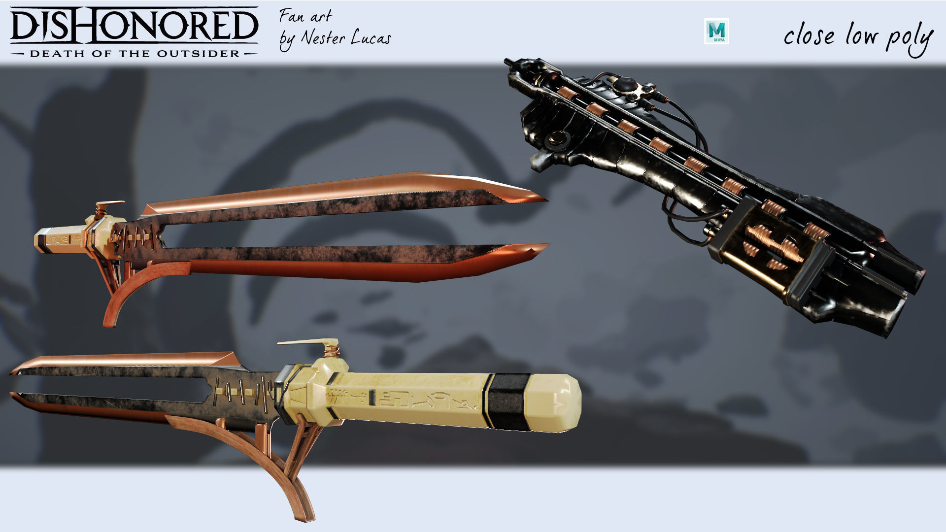 Billie Lurk Dishonored II death of the outsider Low-poly 3D model_10