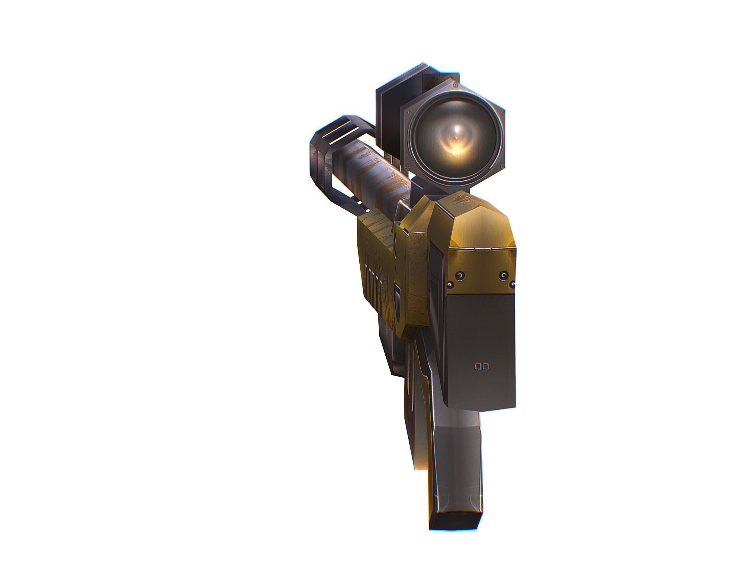 Cartoon Sci-Fi Cyborg Drone Sniper Soldier Low-poly 3D model_64