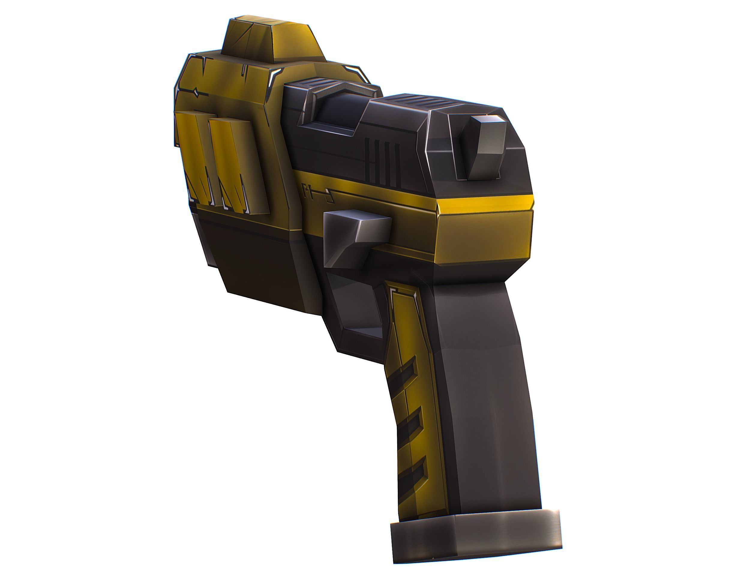 Cartoon Sci-Fi Cyborg Drone Sniper Soldier Low-poly 3D model_42