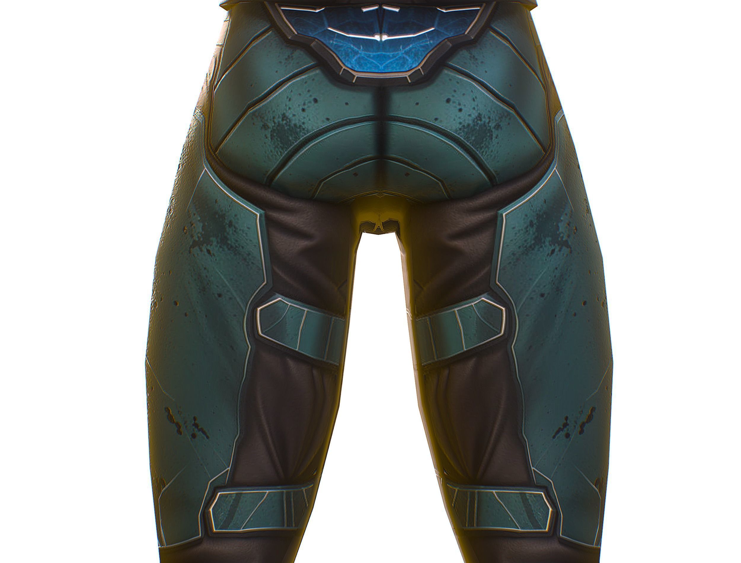 Cartoon Sci-Fi Cyborg Drone Sniper Soldier Low-poly 3D model_29