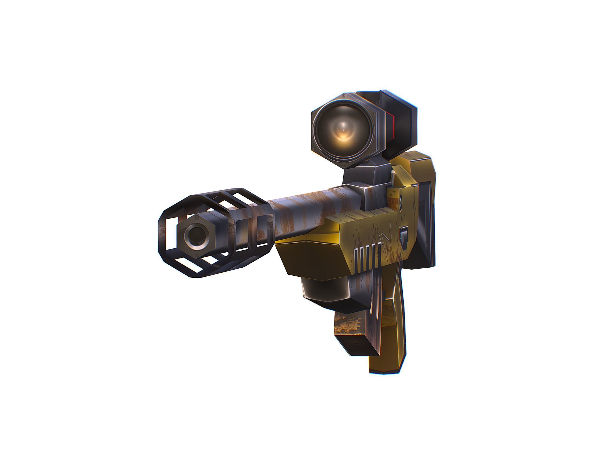 Cartoon Sci-Fi Cyborg Drone Sniper Soldier Low-poly 3D model_58