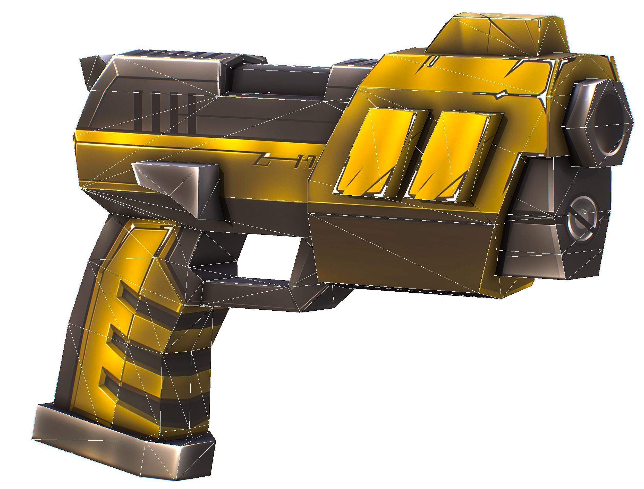 Cartoon Sci-Fi Cyborg Drone Sniper Soldier Low-poly 3D model_50