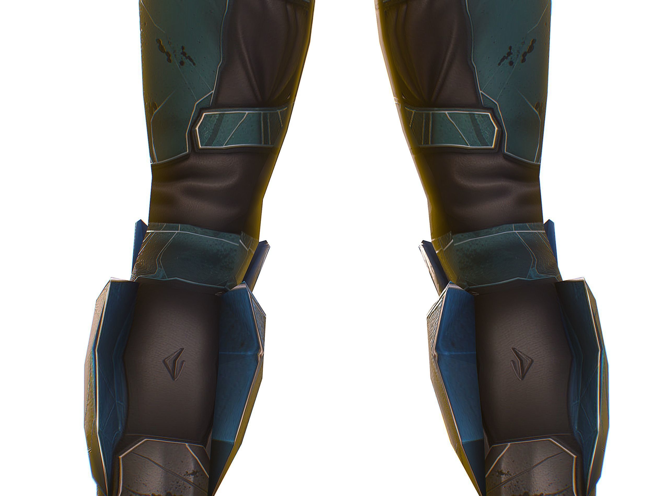 Cartoon Sci-Fi Cyborg Drone Sniper Soldier Low-poly 3D model_30