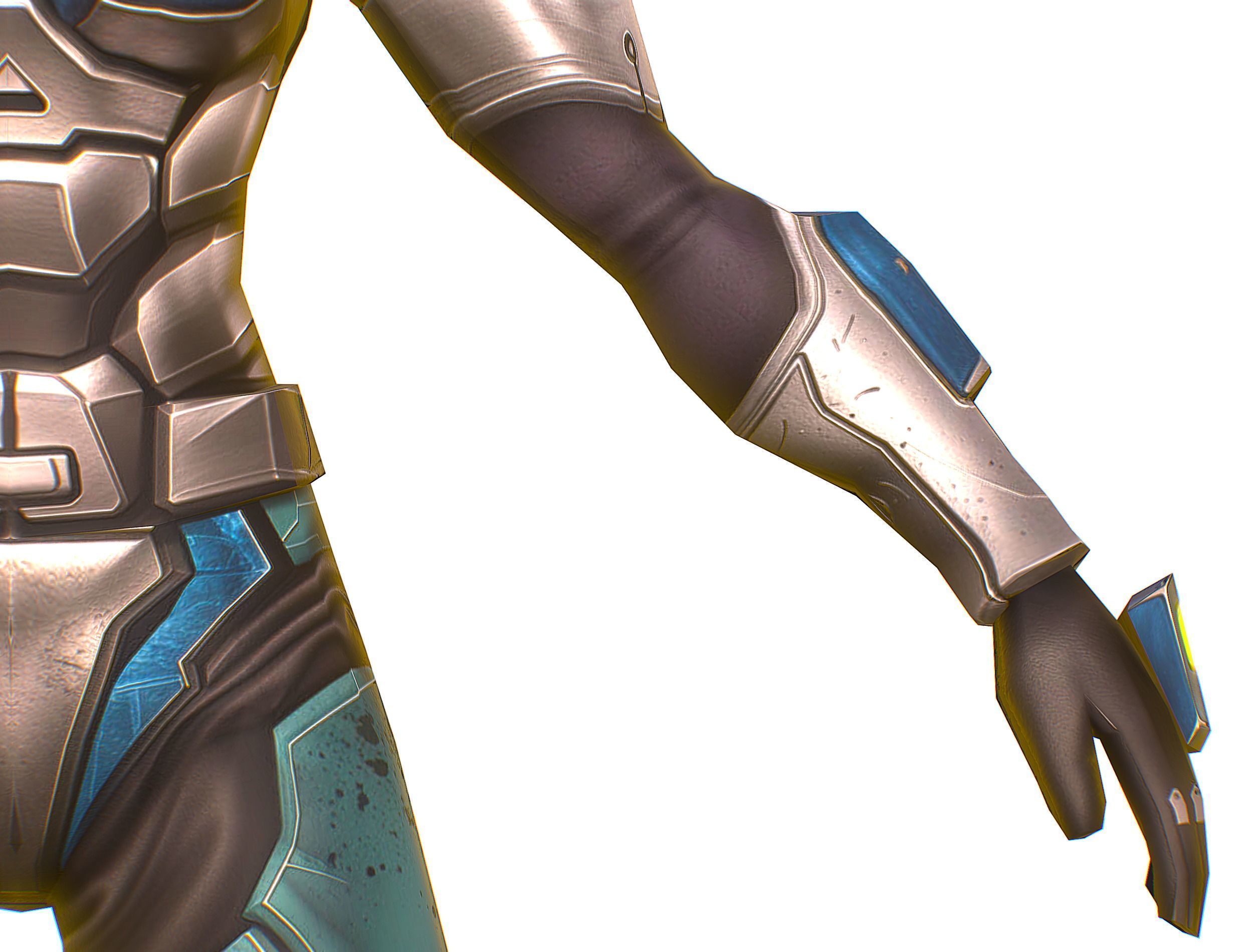 Cartoon Sci-Fi Cyborg Drone Sniper Soldier Low-poly 3D model_22