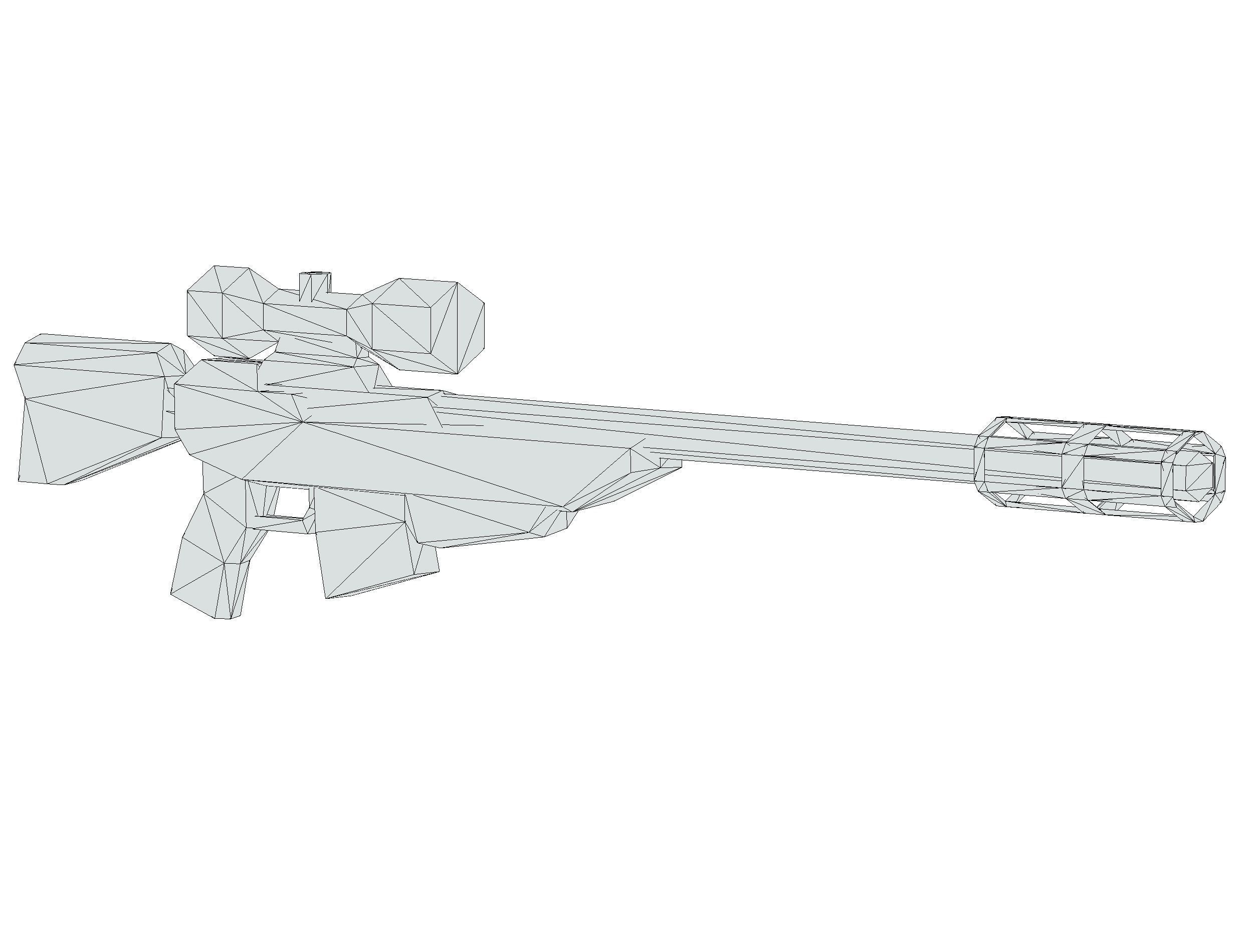 Cartoon Sci-Fi Cyborg Drone Sniper Soldier Low-poly 3D model_71