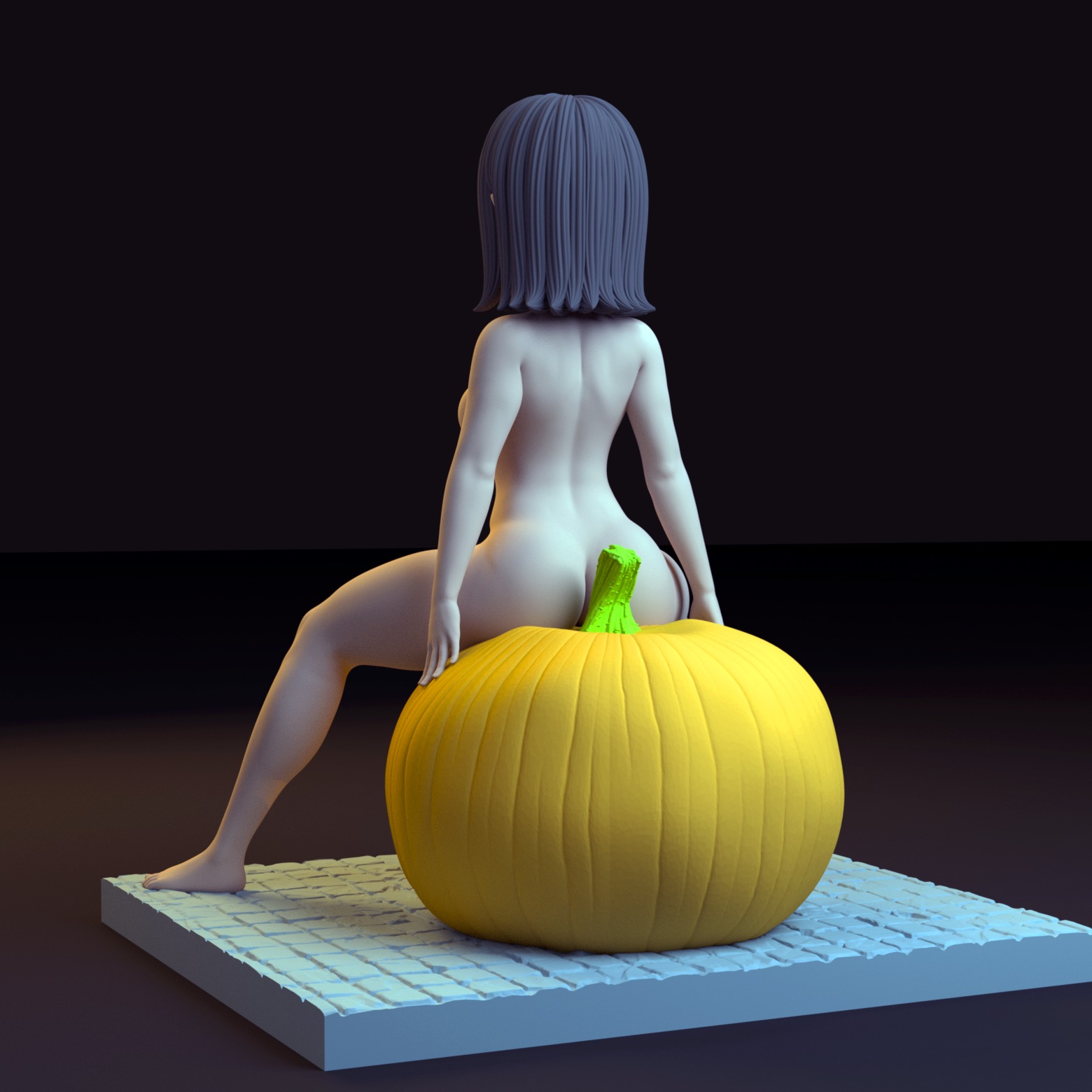 Girl on Halloween 3D print model_3