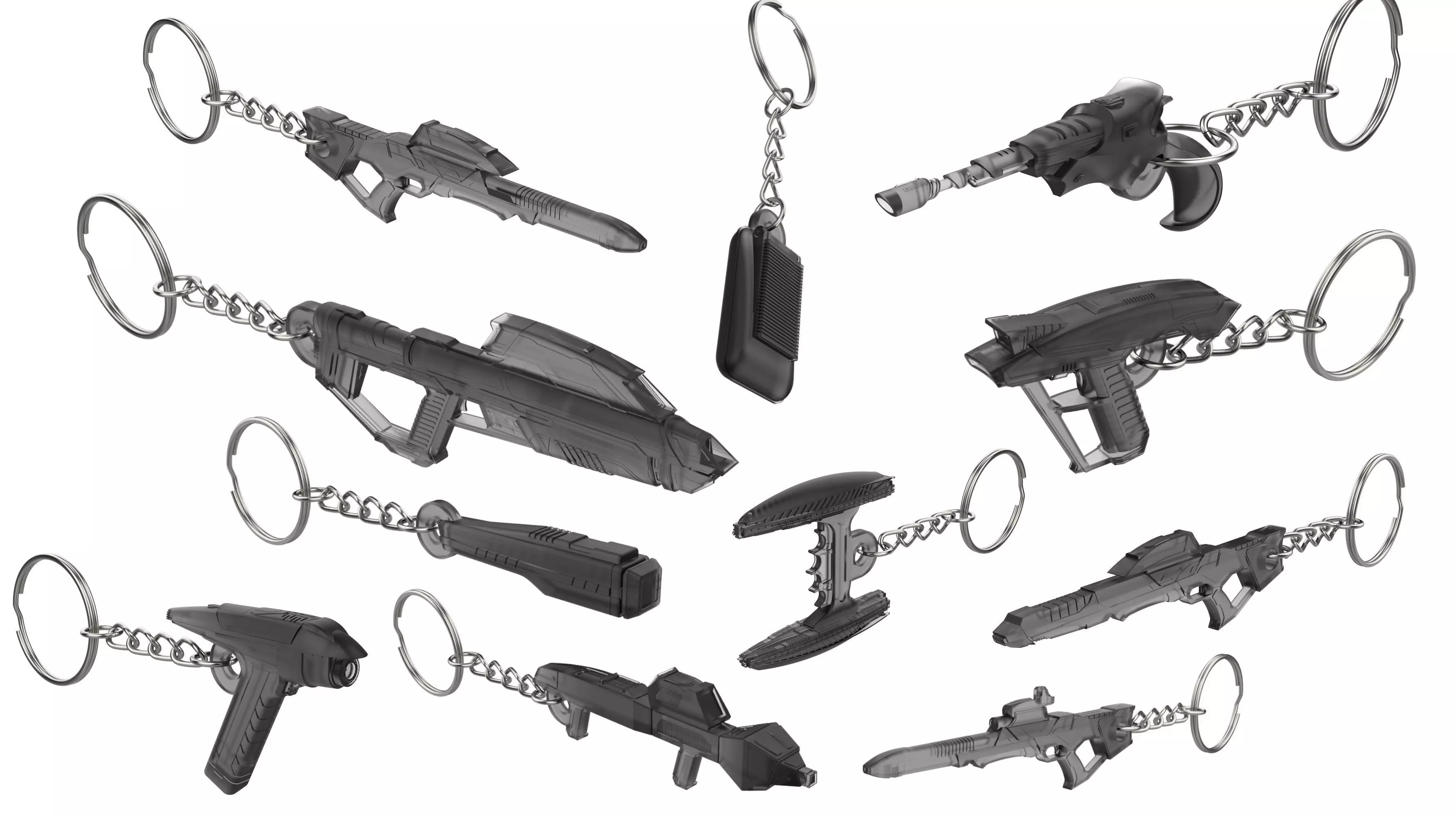 StarTrek Keychains Set part 2 - 11 STLs - Commercial Use 3D print model_0