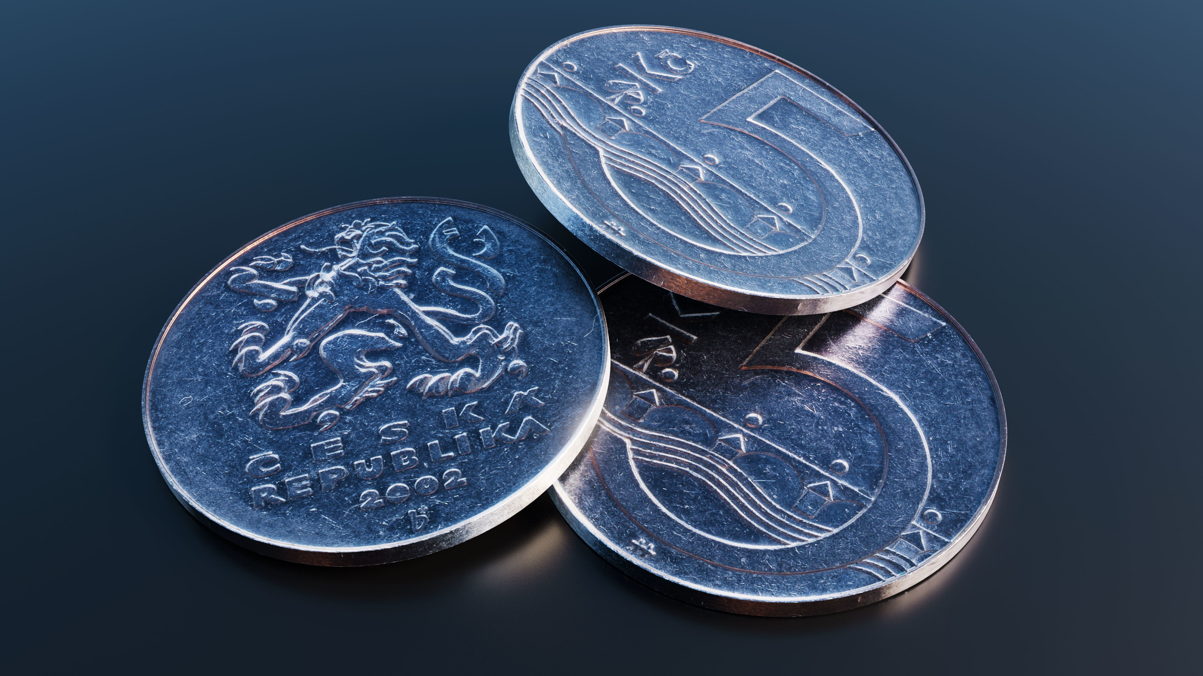 Collection of 27 coins Low-poly 3D model_12