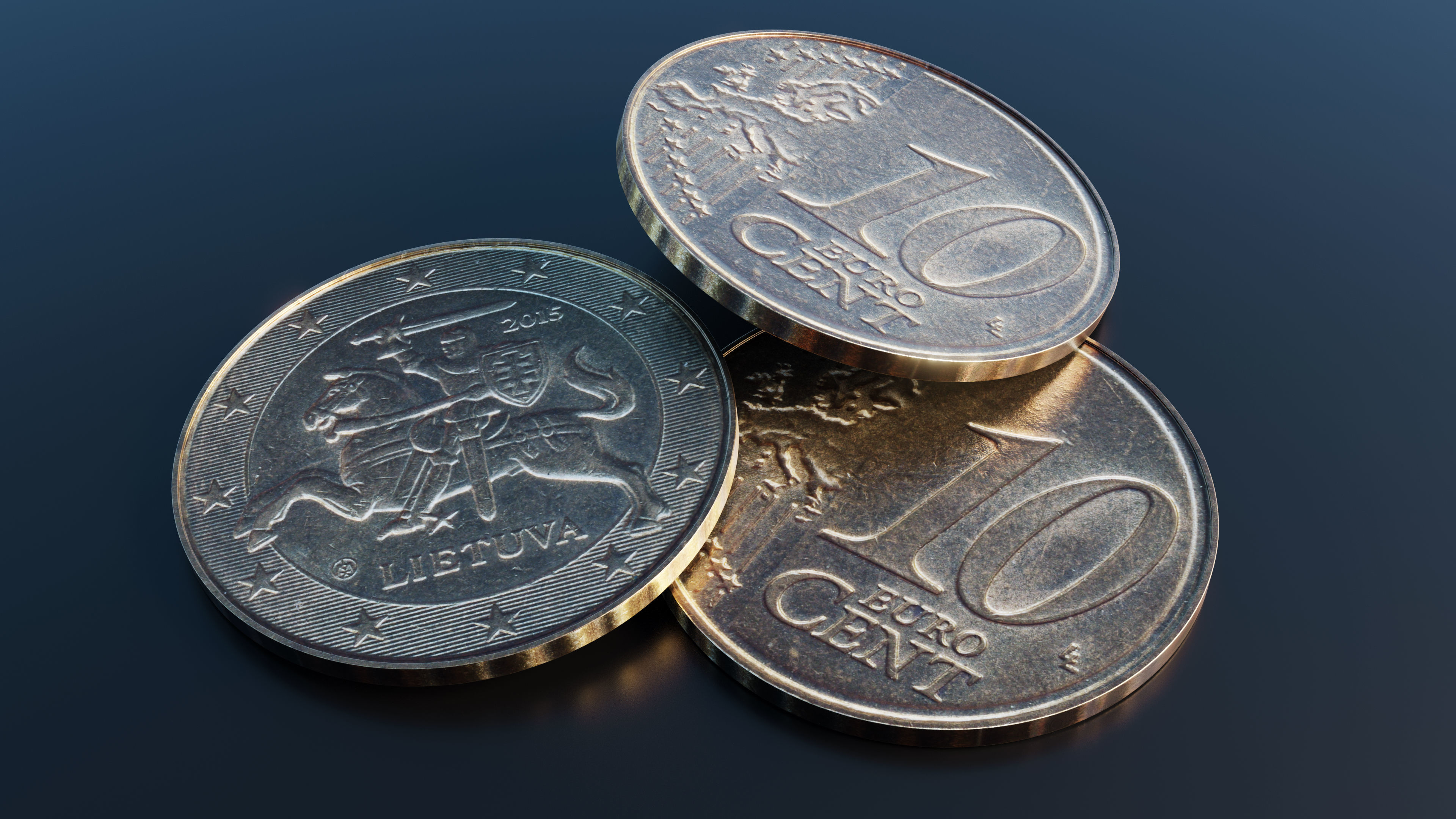 Collection of 27 coins Low-poly 3D model_20