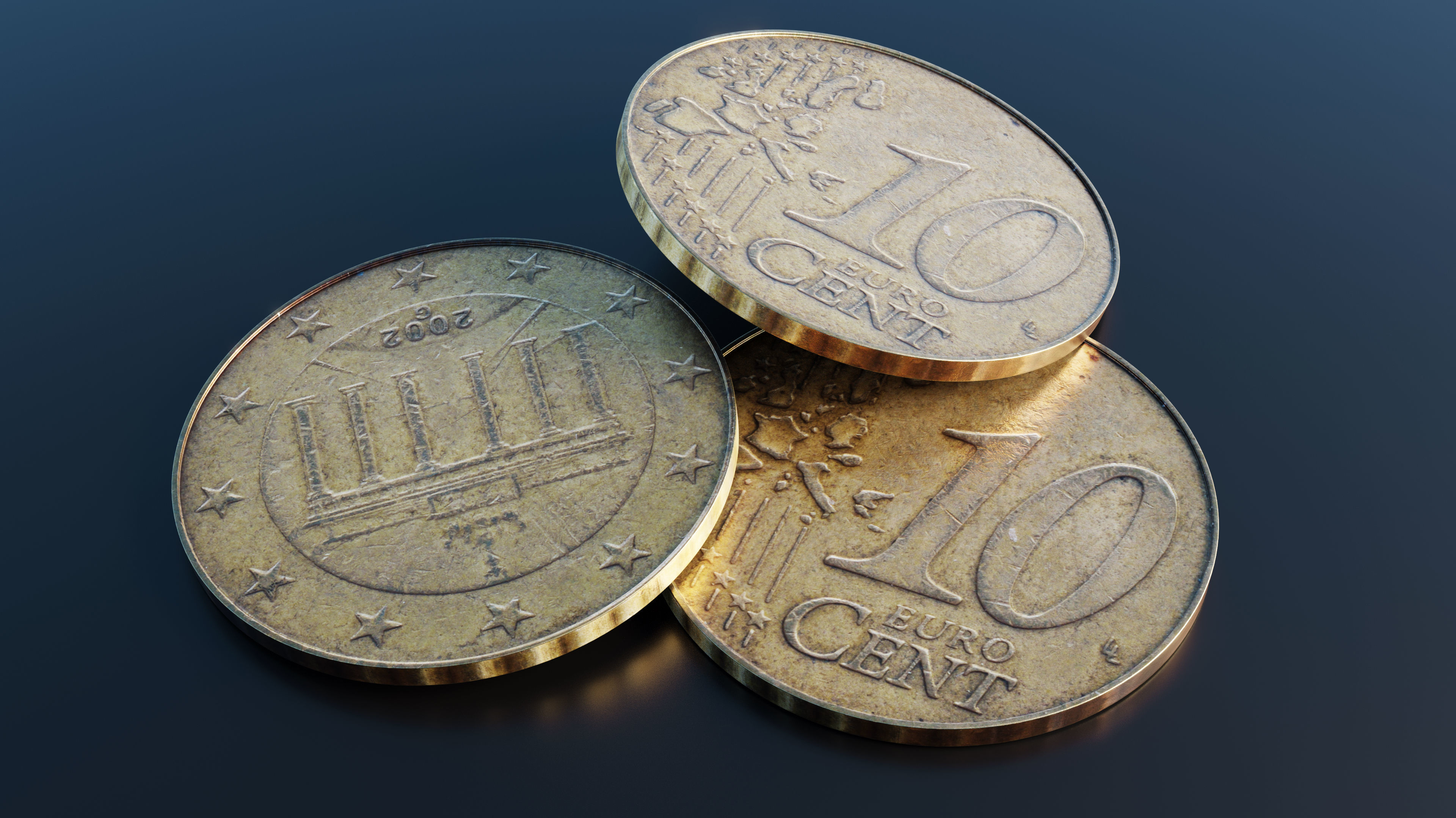 Collection of 27 coins Low-poly 3D model_26