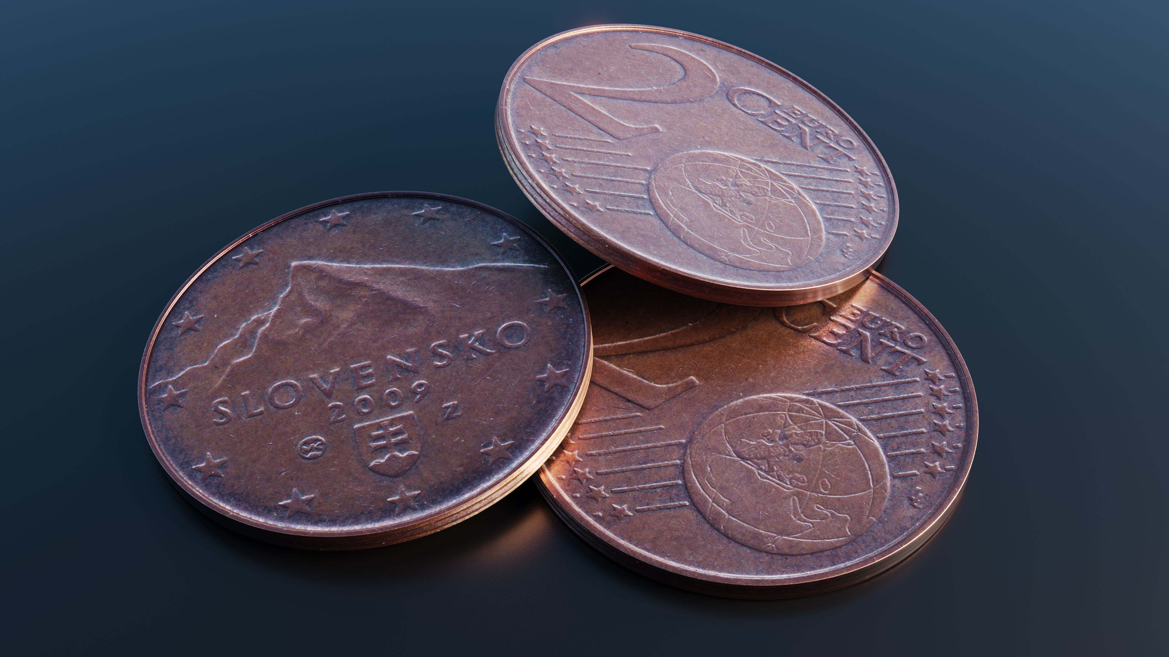 Collection of 27 coins Low-poly 3D model_27