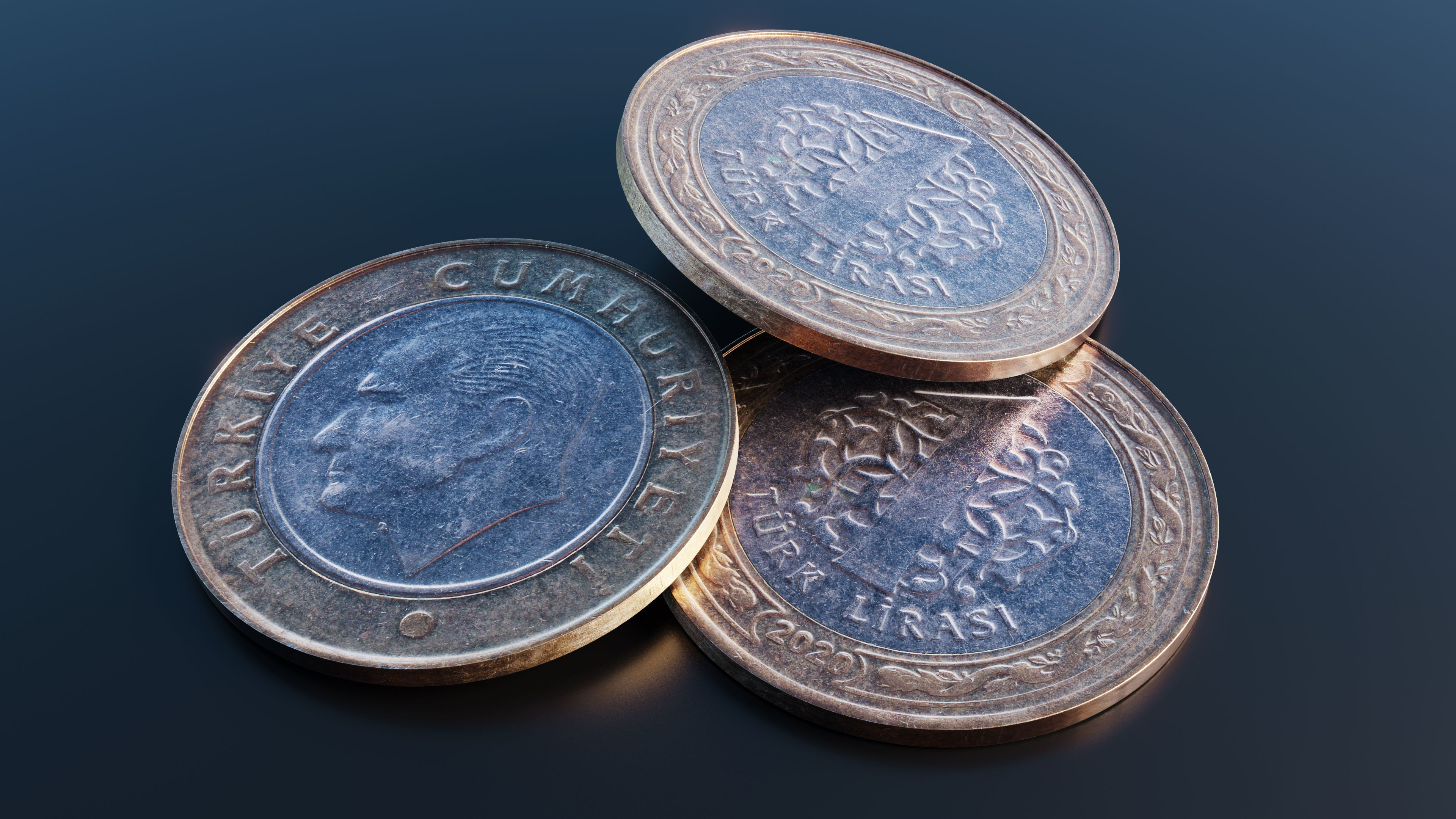 Collection of 27 coins Low-poly 3D model_4