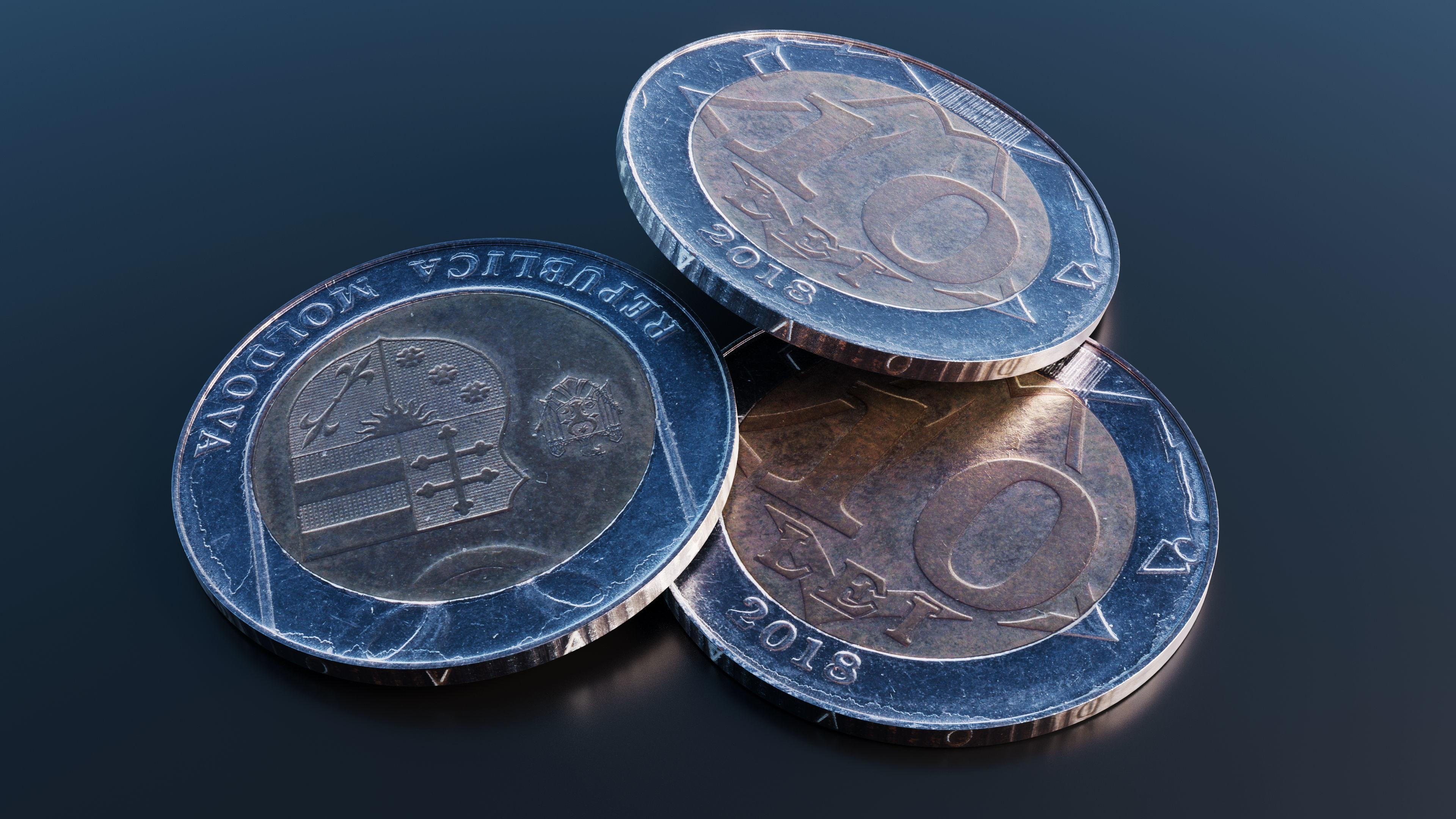Collection of 27 coins Low-poly 3D model_11