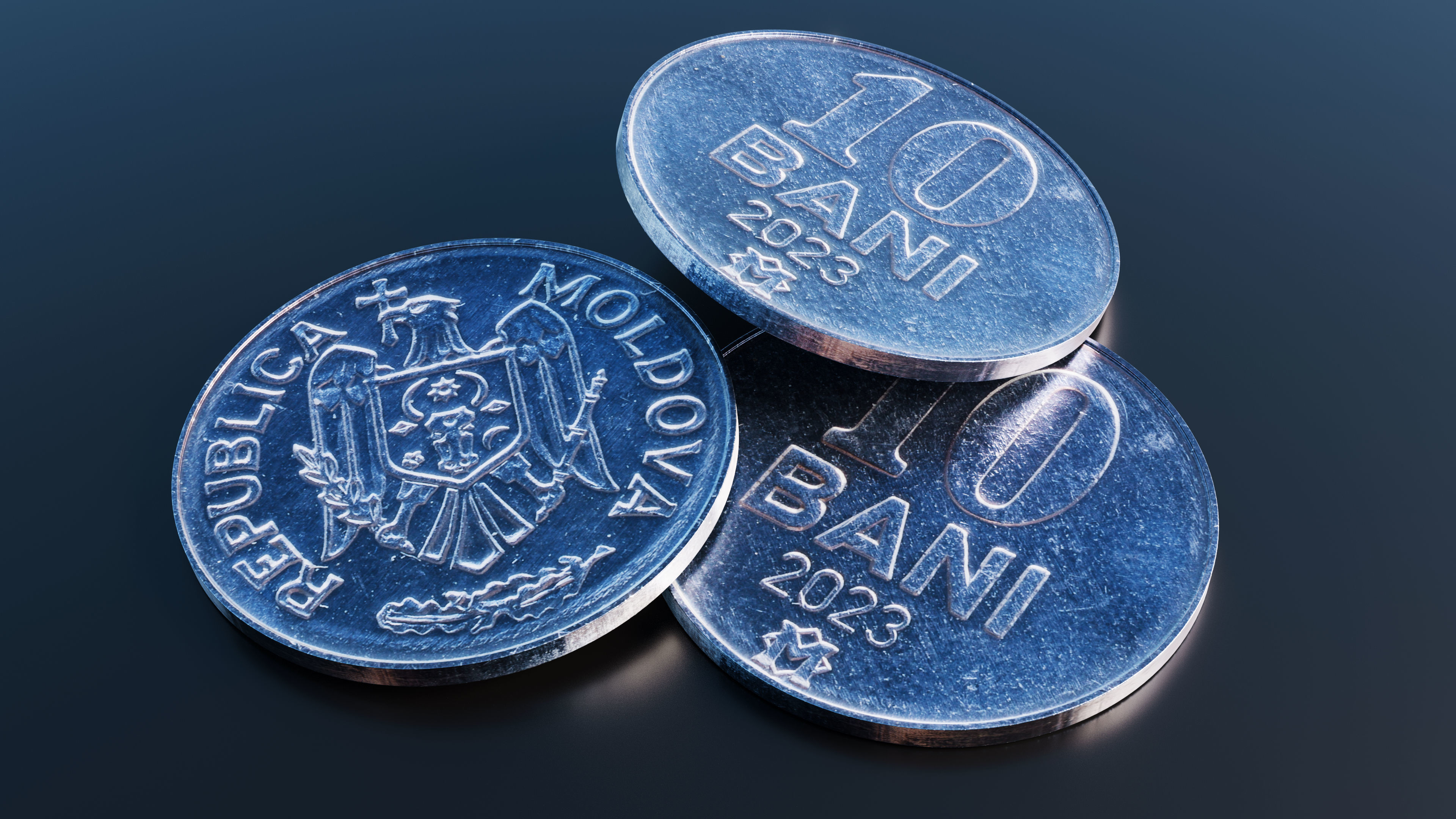 Collection of 27 coins Low-poly 3D model_16