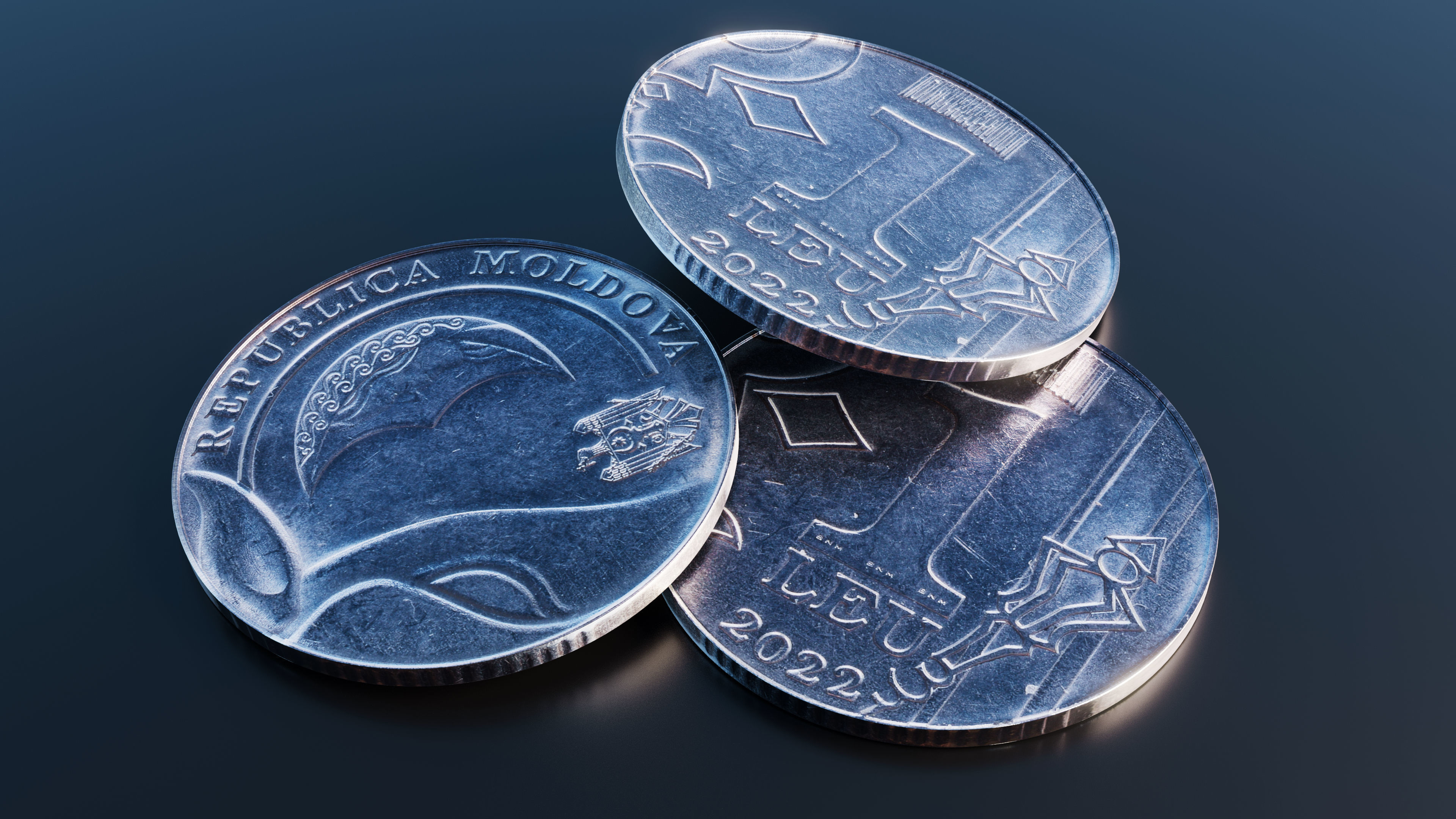 Collection of 27 coins Low-poly 3D model_14