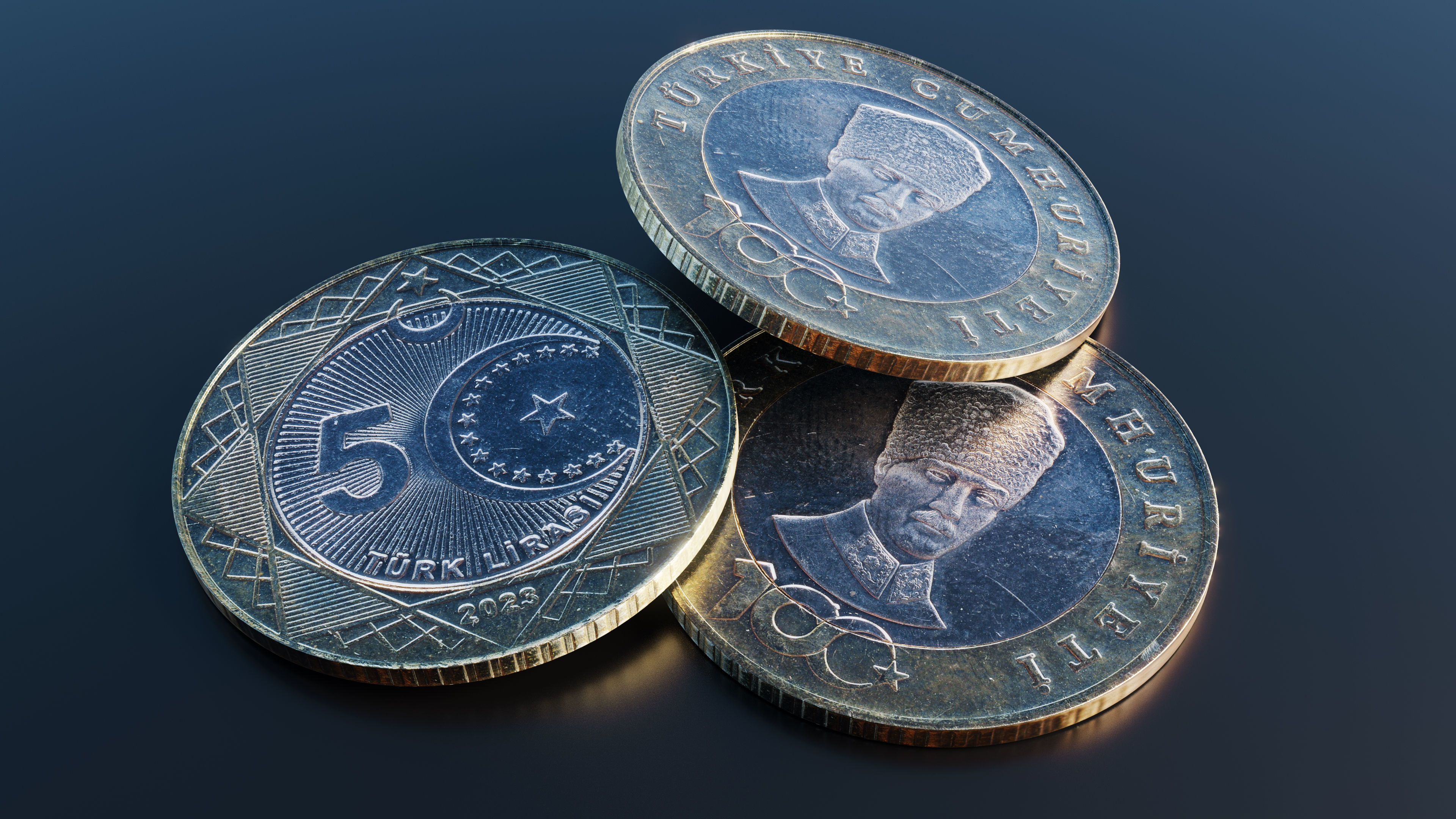 Collection of 27 coins Low-poly 3D model_3