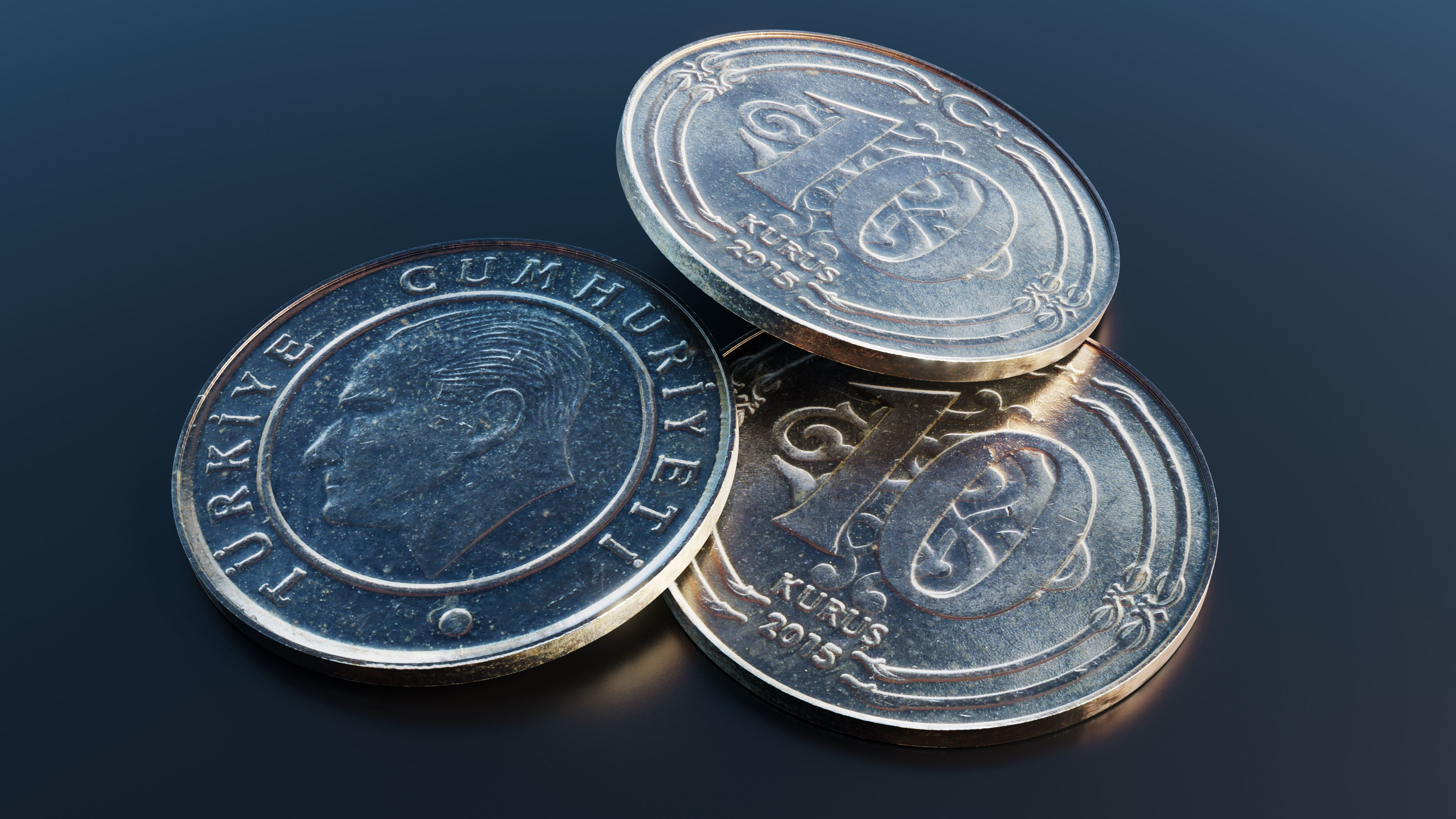 Collection of 27 coins Low-poly 3D model_22