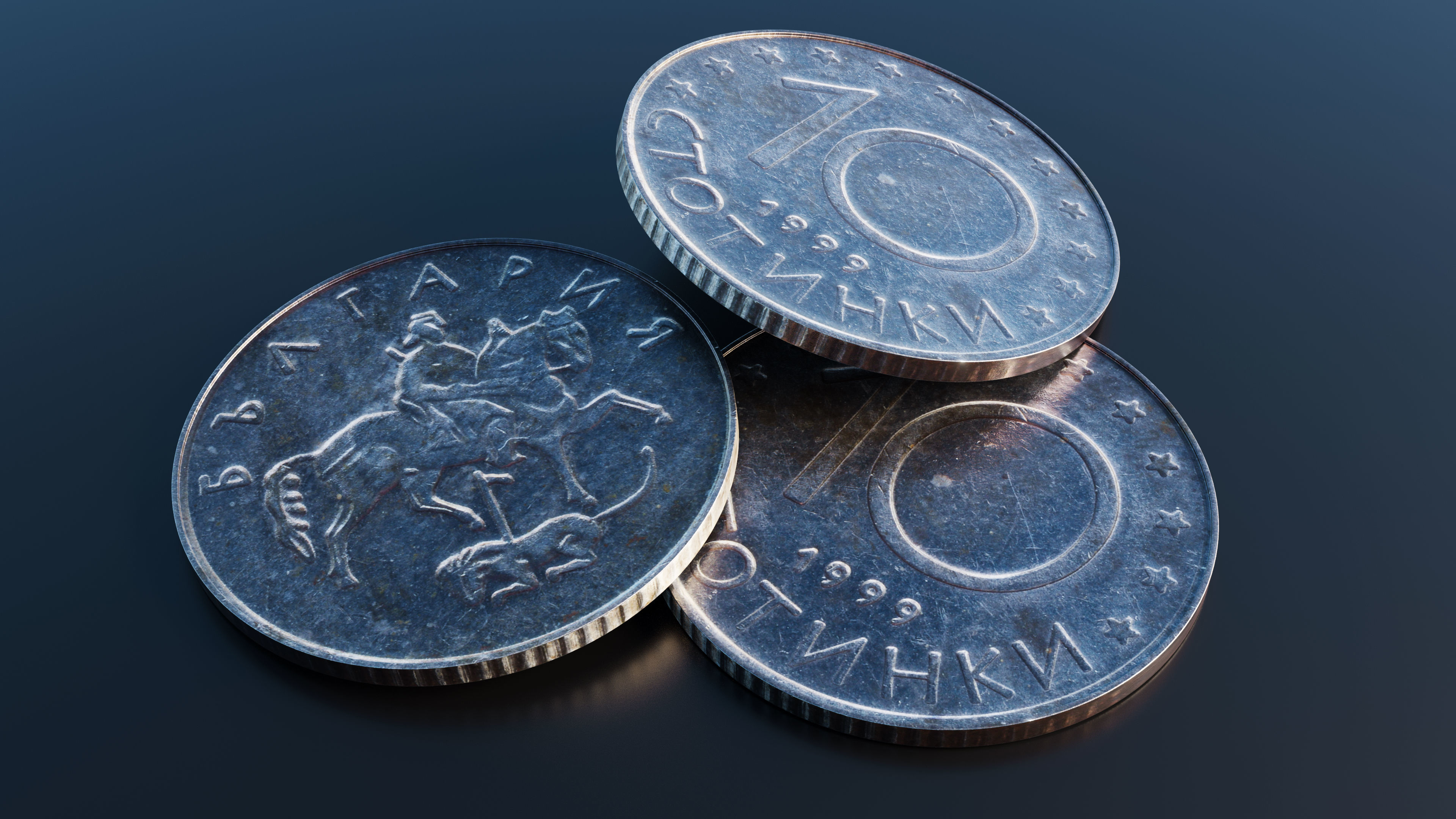 Collection of 27 coins Low-poly 3D model_24