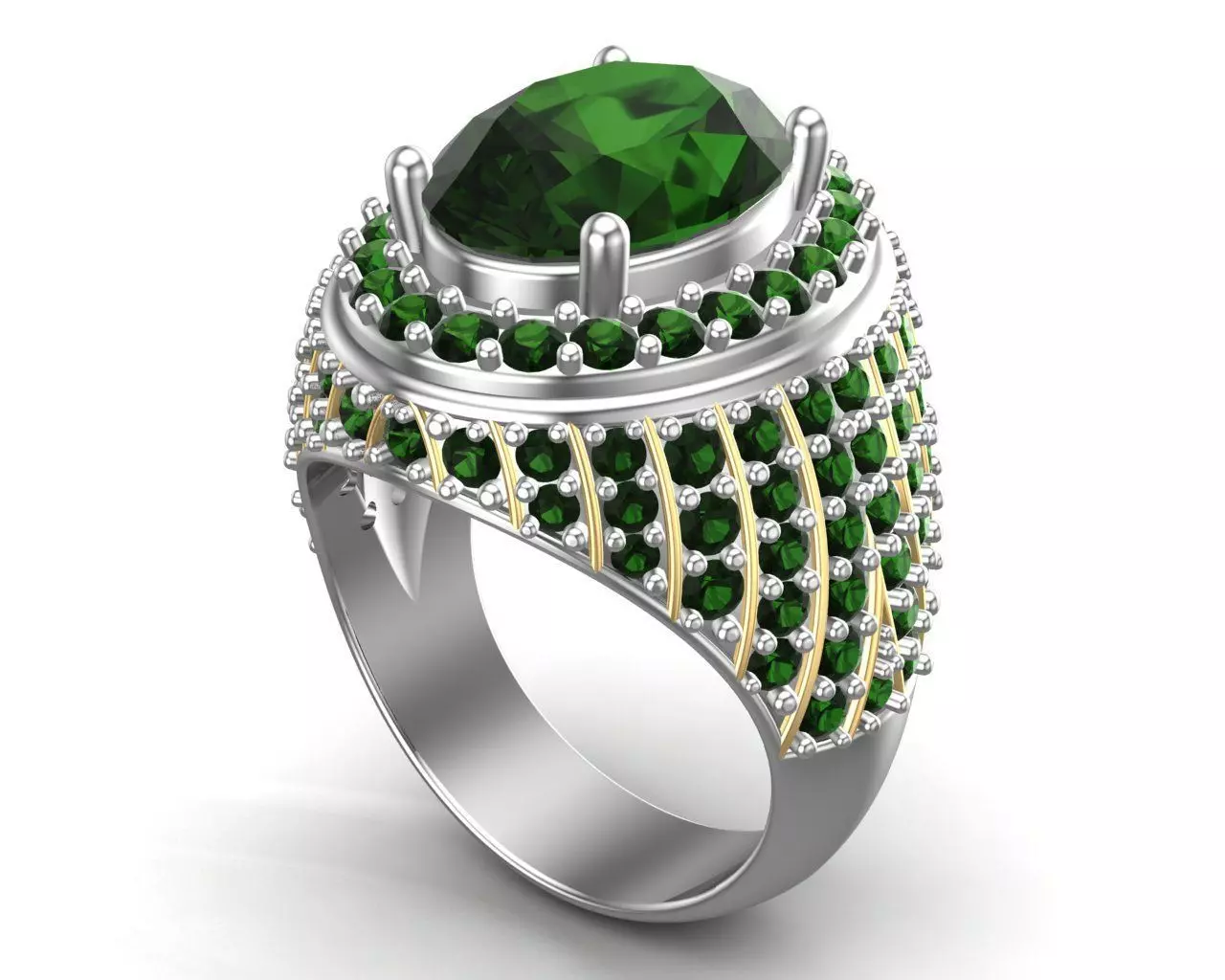 Silver Elegant Style Men Ring 3D print model_0