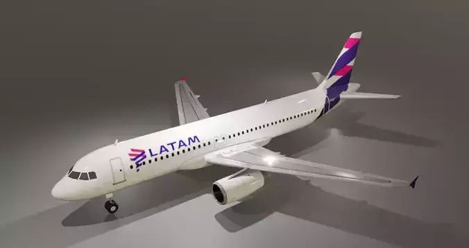 LATAM Airbus a320-232 low poly 3D model  Low-poly 3D model