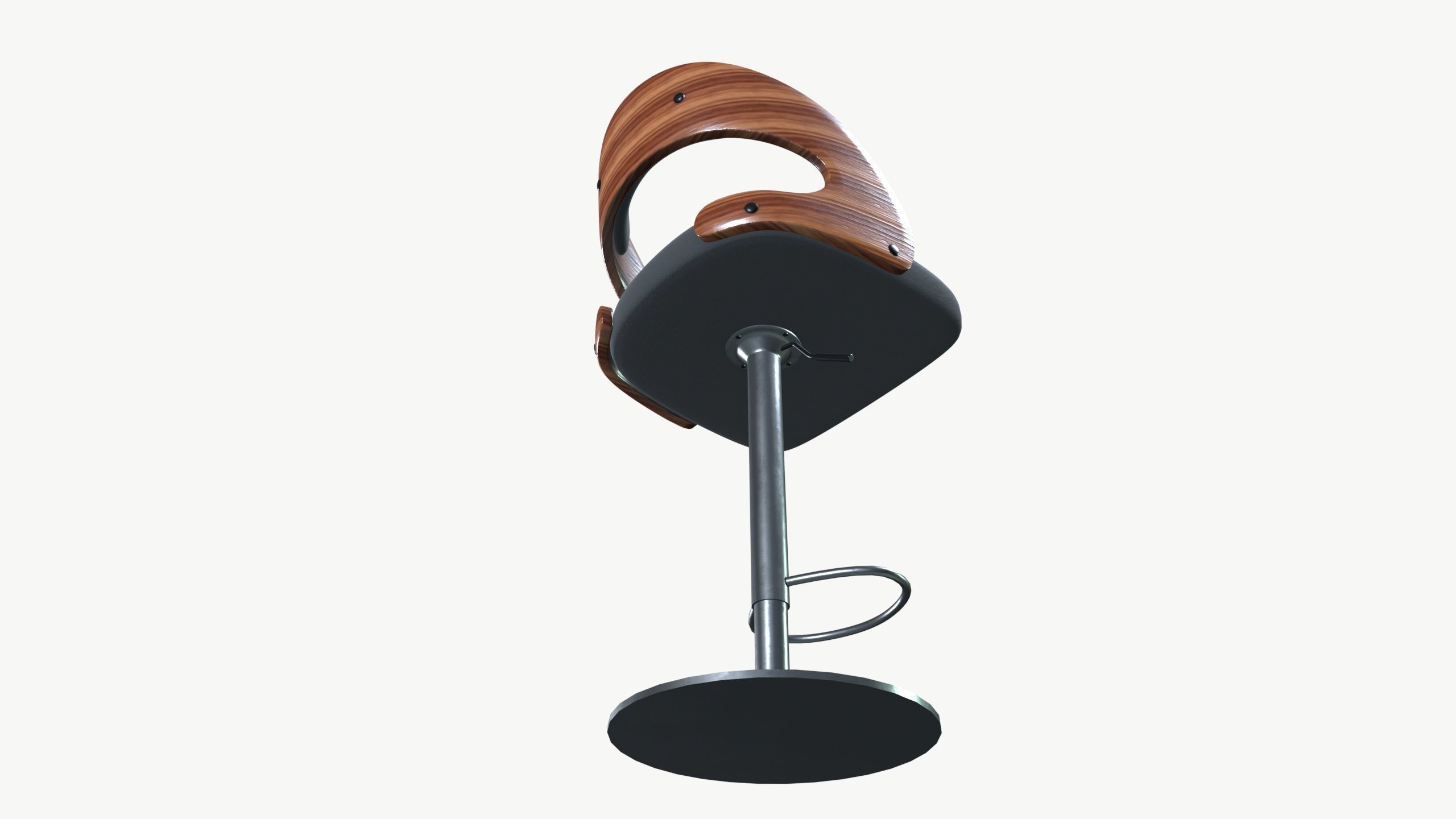 Bar Stool Bar Counter Chair Low-poly 3D model_5