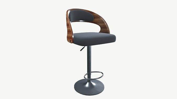 Bar Stool Bar Counter Chair Low-poly 3D model