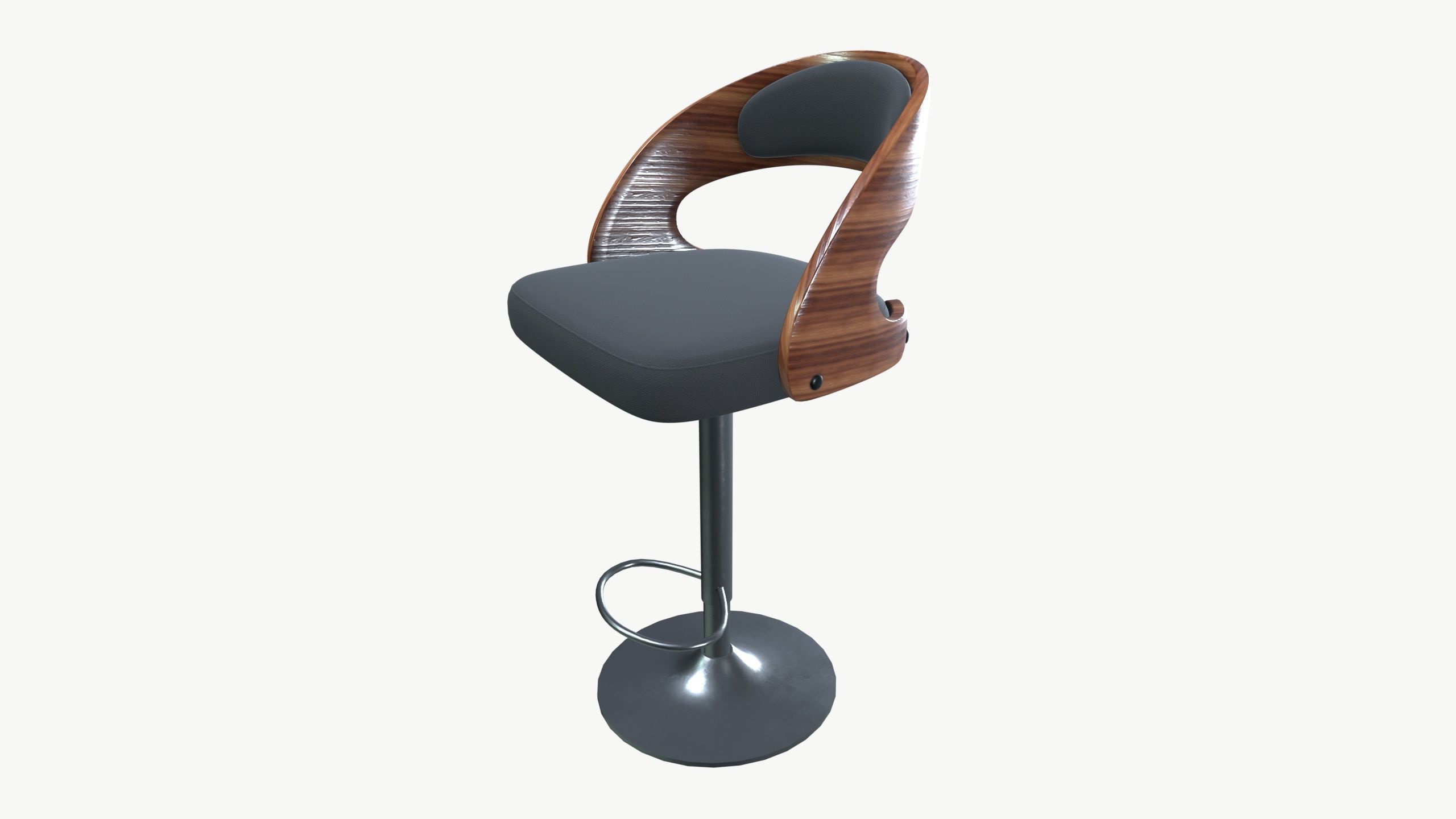 Bar Stool Bar Counter Chair Low-poly 3D model_2