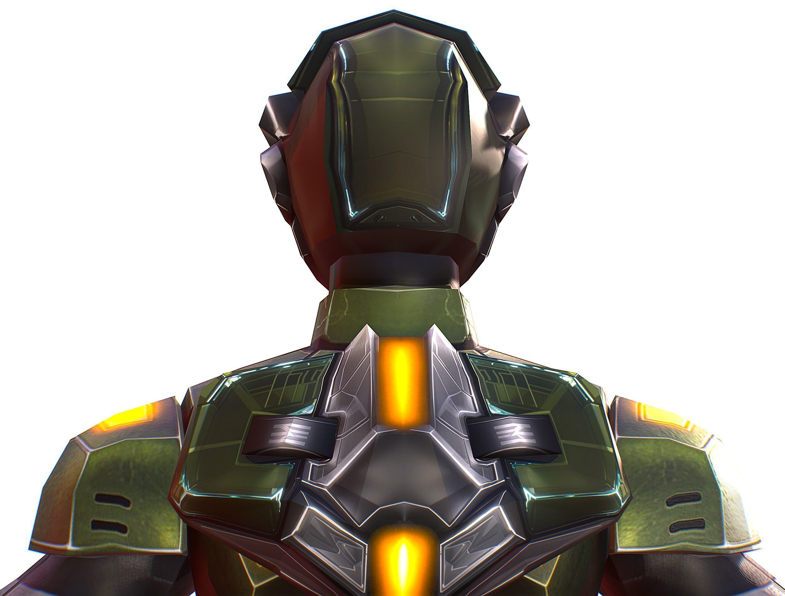 Cartoon Sci-Fi Cyborg Drone Trooper Soldier Low-poly 3D model_21