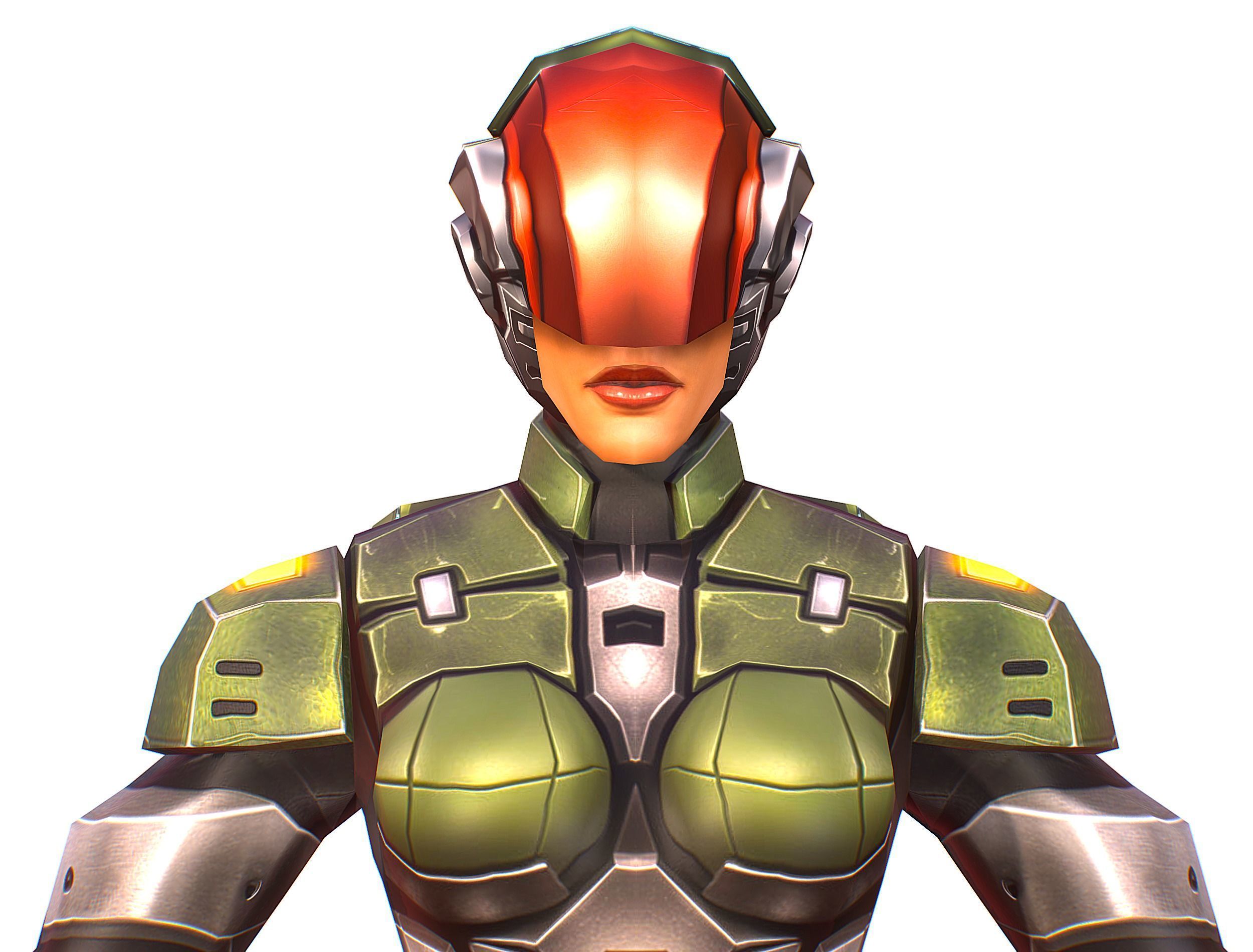 Cartoon Sci-Fi Cyborg Drone Trooper Soldier Low-poly 3D model_14