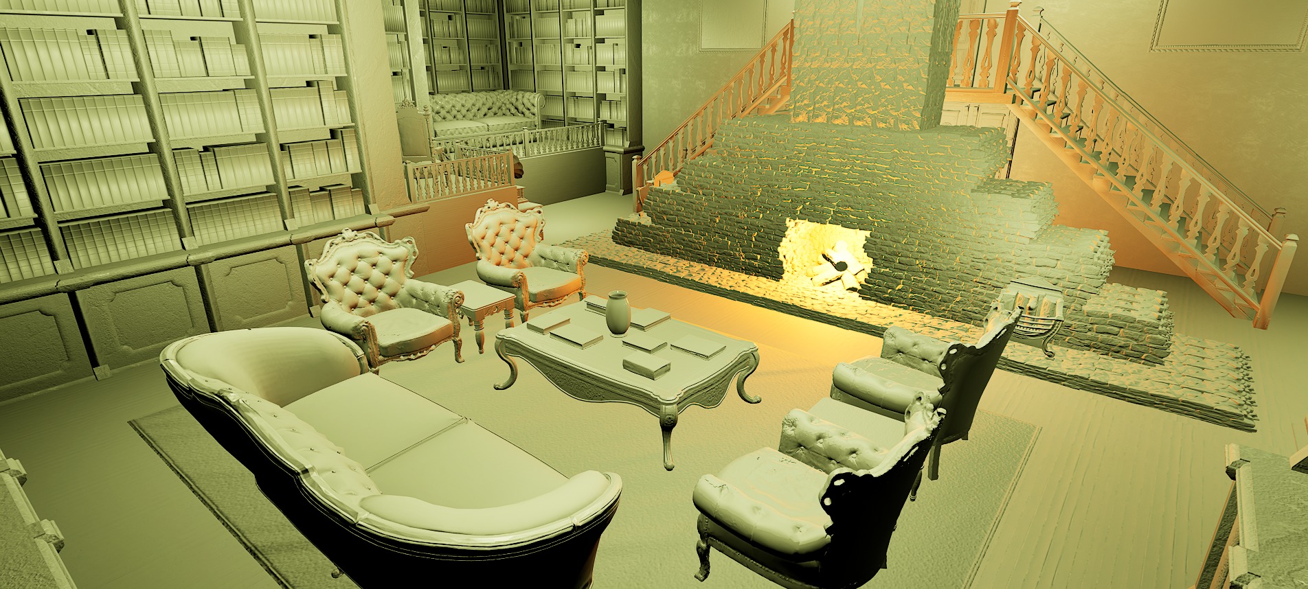 Cozy Victorian Fantasy Hall 3D model_45