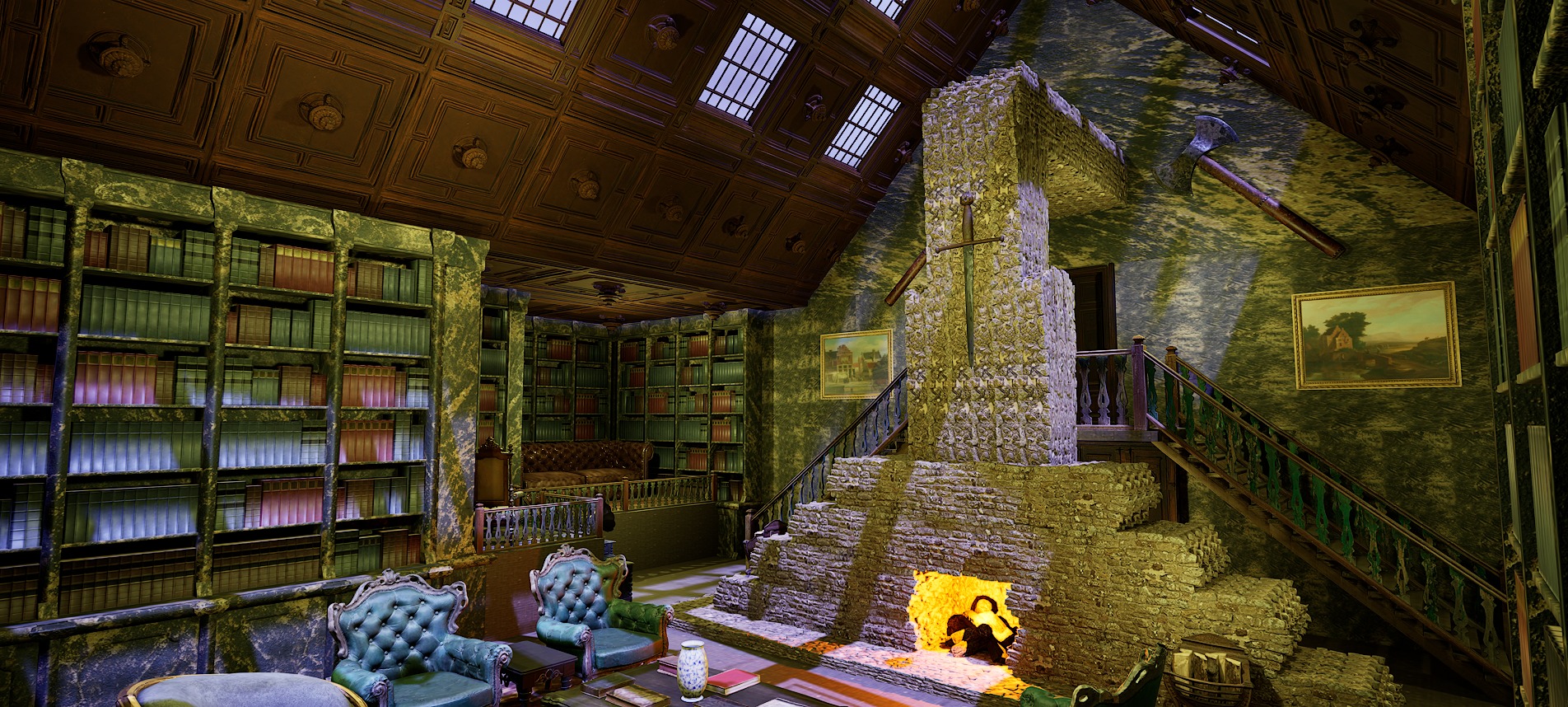 Cozy Victorian Fantasy Hall 3D model_1