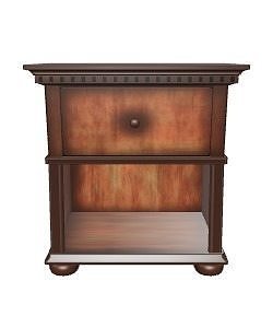 Rustic Wooden Bedside Table Set for Bedroom Low-poly 3D model