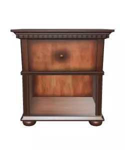 Rustic Wooden Bedside Table Set for Bedroom Low-poly 3D model_0